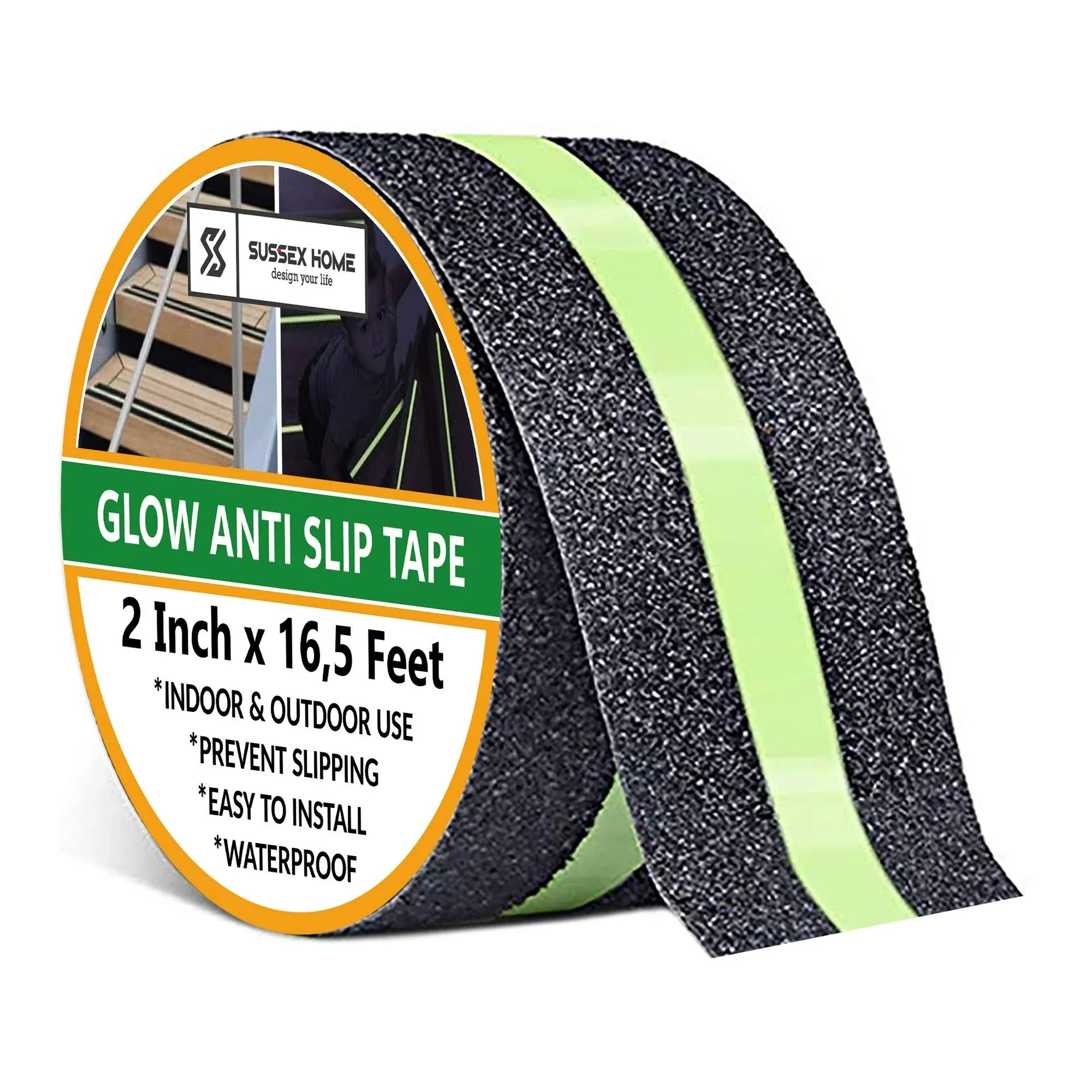 Non-Slip Glow in The Dark Tape - Heavy Duty Grip Tape for Stairs - Waterproof ...