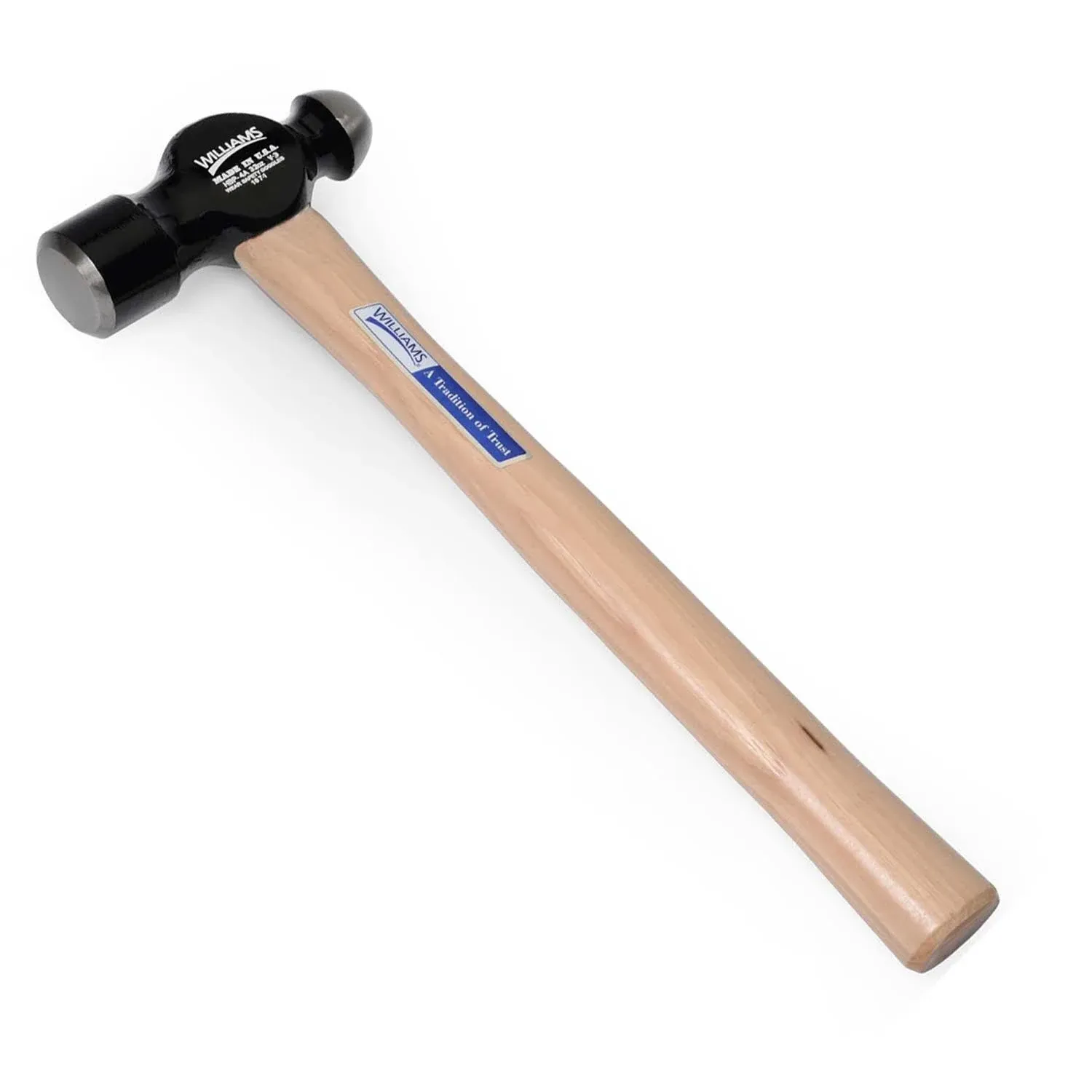 Williams HBP-5-0A Hickory Handle Ball Pein Hammer, 4oz.