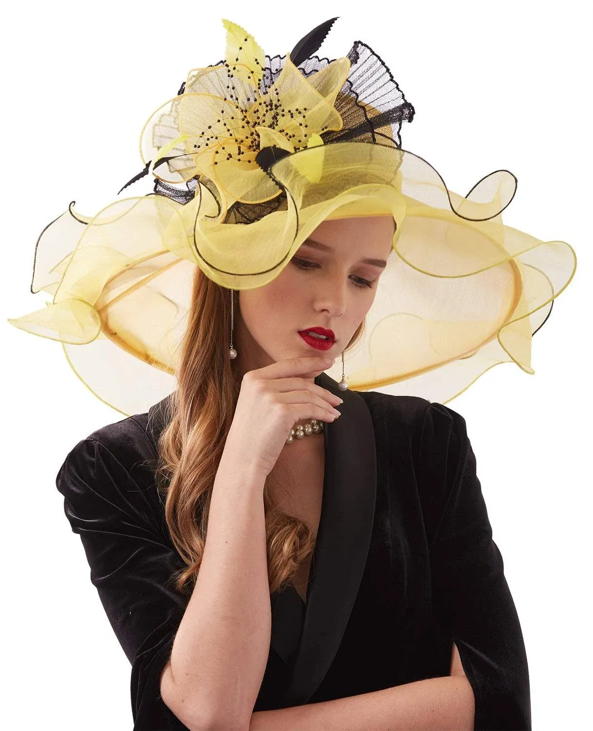 Women Hat Flower Can Be Used As a Headwear Yellow