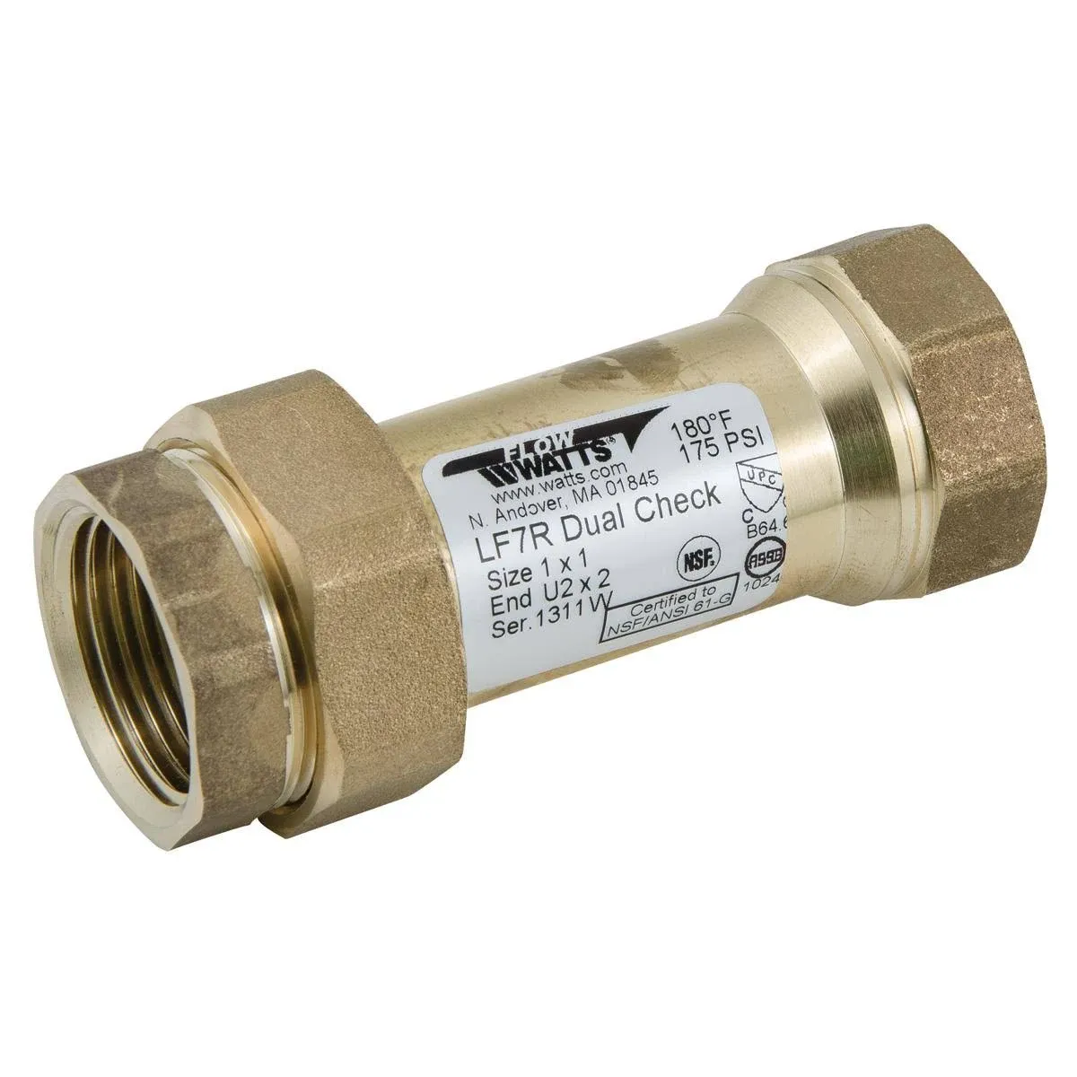 WATTS 1&#034; LF7U2-2 Dual Check Valve (Lead Free)