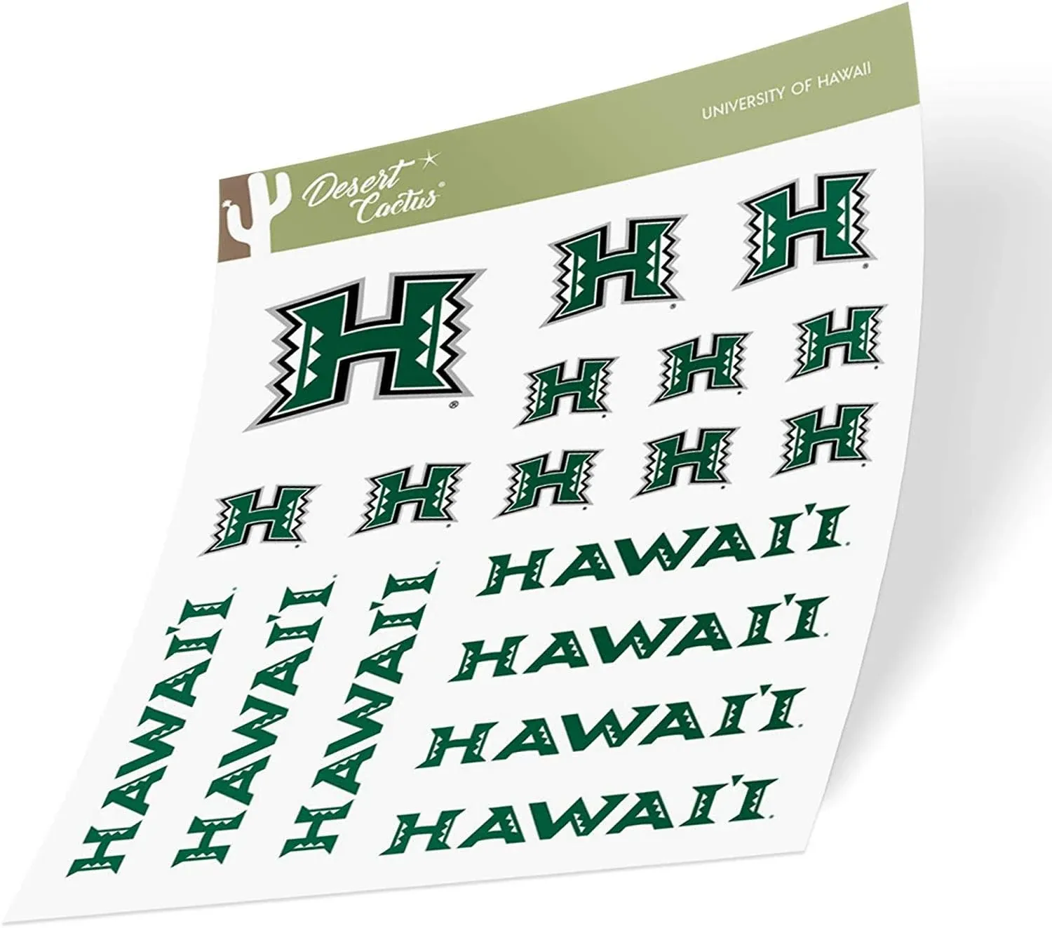 University of Hawaii Rainbow Warriors Sticker (Type 1 Sheet)