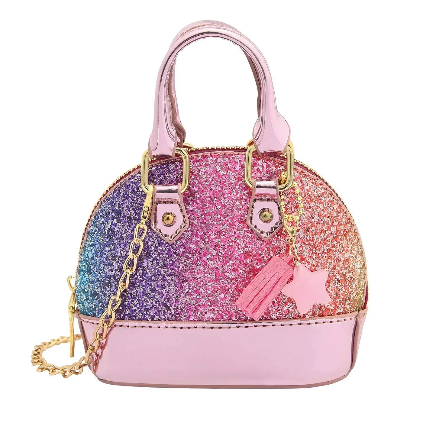 HDE Glitter Purse Princess Small Crossbody Dome Fashion Purse for Little Girls