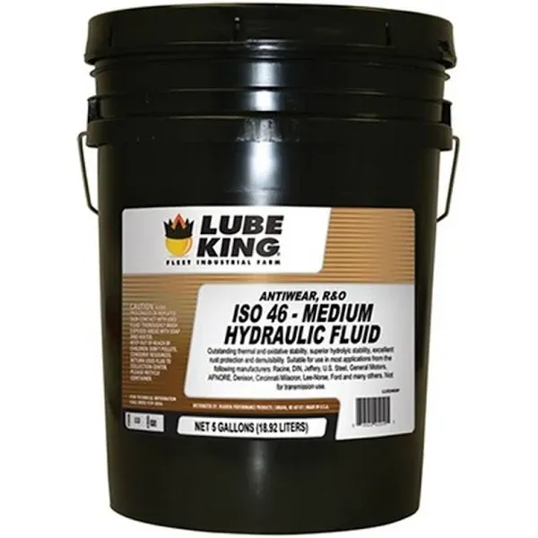 Hydraulic Fluid, AW ISO 46, 5-Gallons Lu52465p