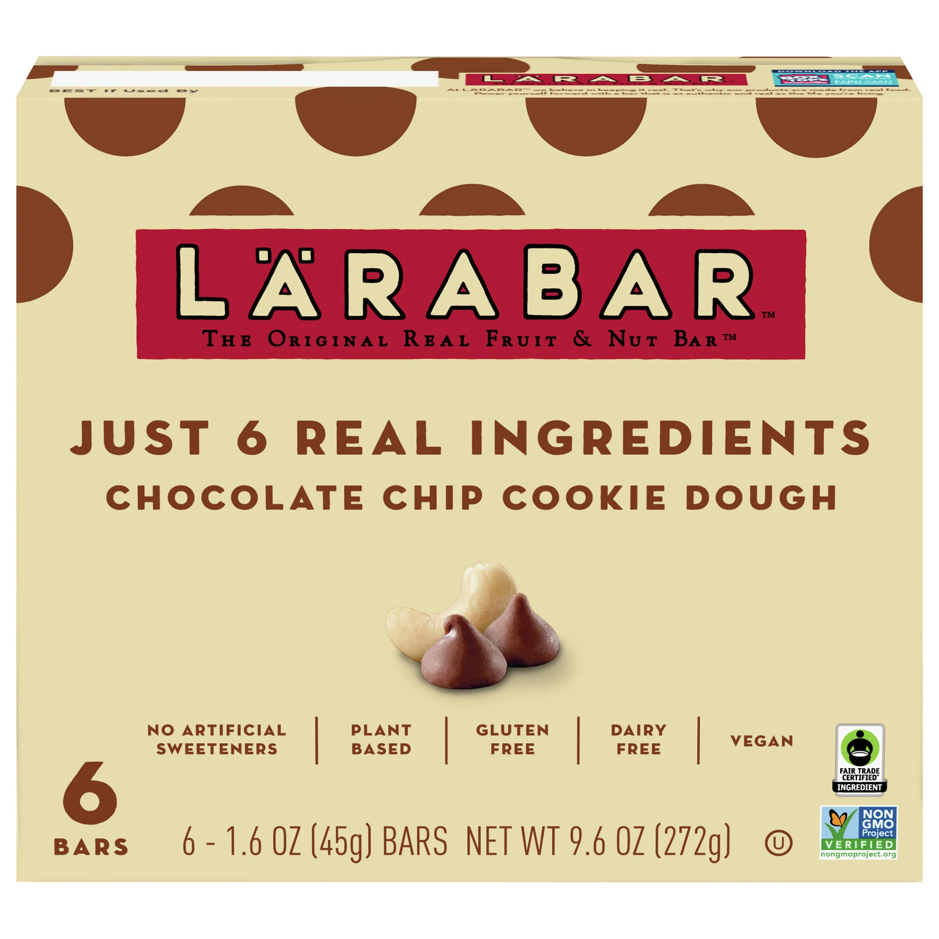 Larabar Gluten Free Bar - Chocolate Chip Cookie Dough - 1.6 oz - 16 ct