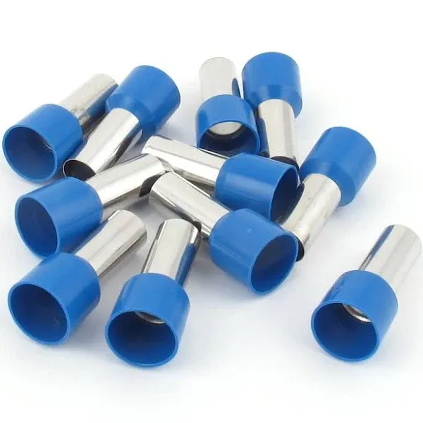 Uxcell 10 x Wire Crimp Connector Terminals Insulated Ferrule Blue E25-16 4AWG