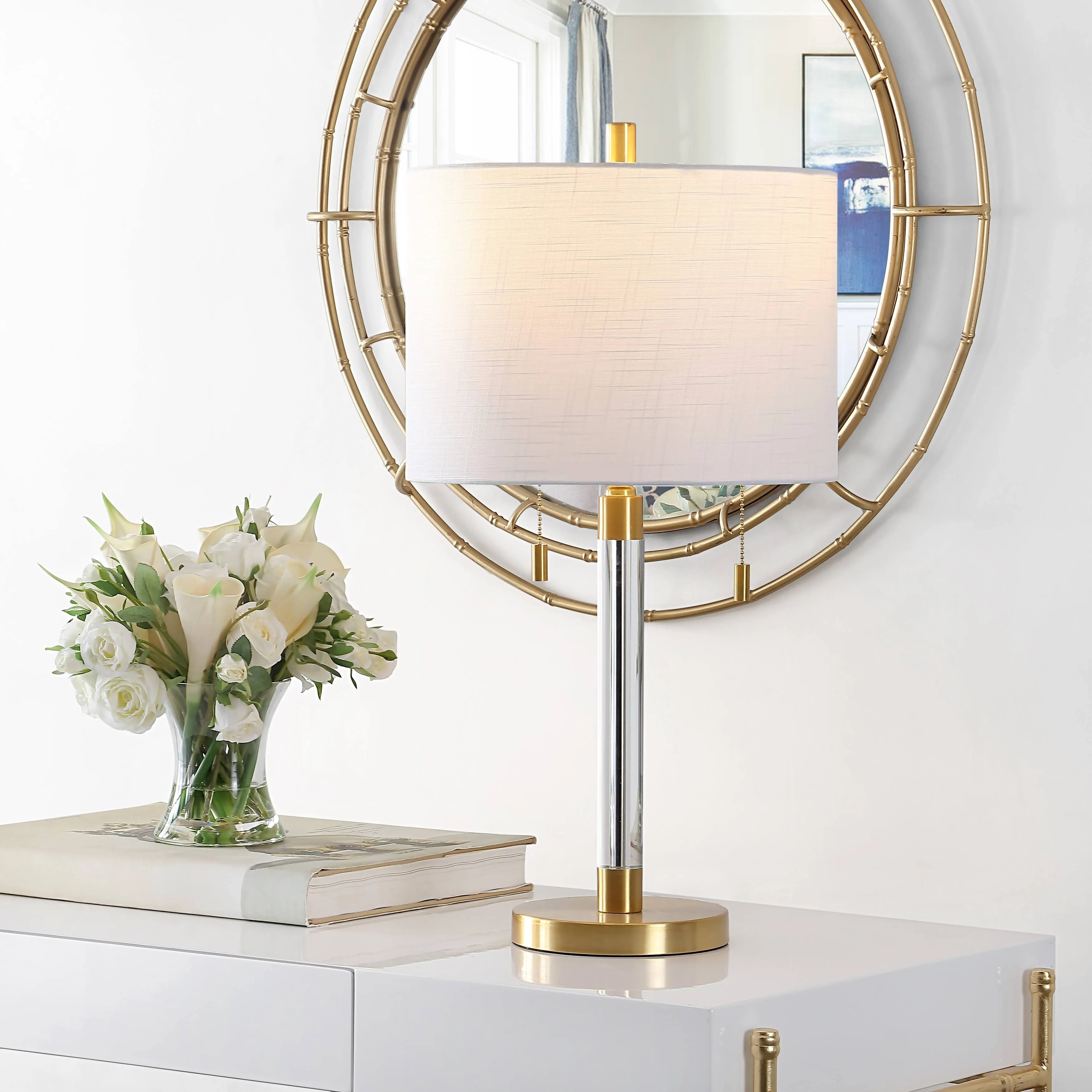 SAFAVIEH Lighting 26.5-inch Bixby Metal Table Lamp - 14&#034; x Brass 14&#034; x 14&#034; x 26.