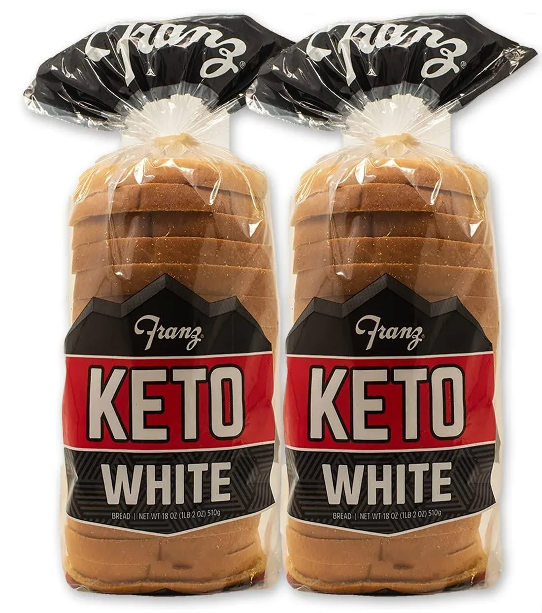 White Keto Bread - Zero Net Carbs - Keto Diet Approved - 2 Loaf Pack (2 x 18oz)