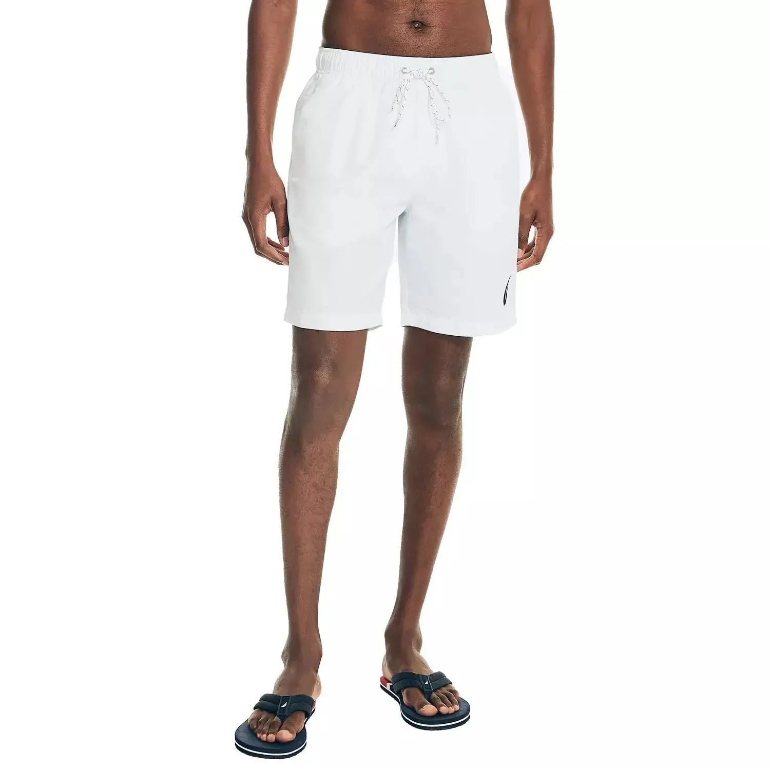 Nautica Men's Solid Quick Dry Classic Logo Swim Trunk