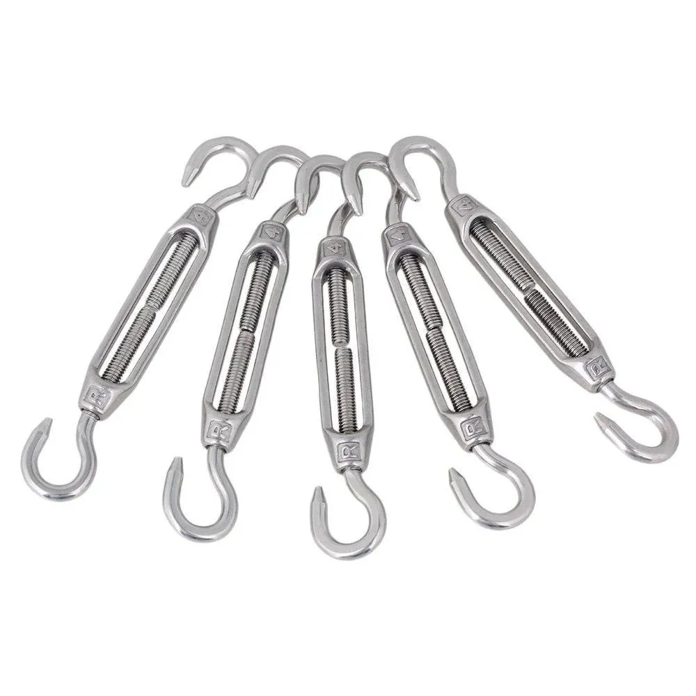 Agile-shop Stainless Steel 304 Turnbuckle Wire Rope Tension Pack of 5 M4 Hook