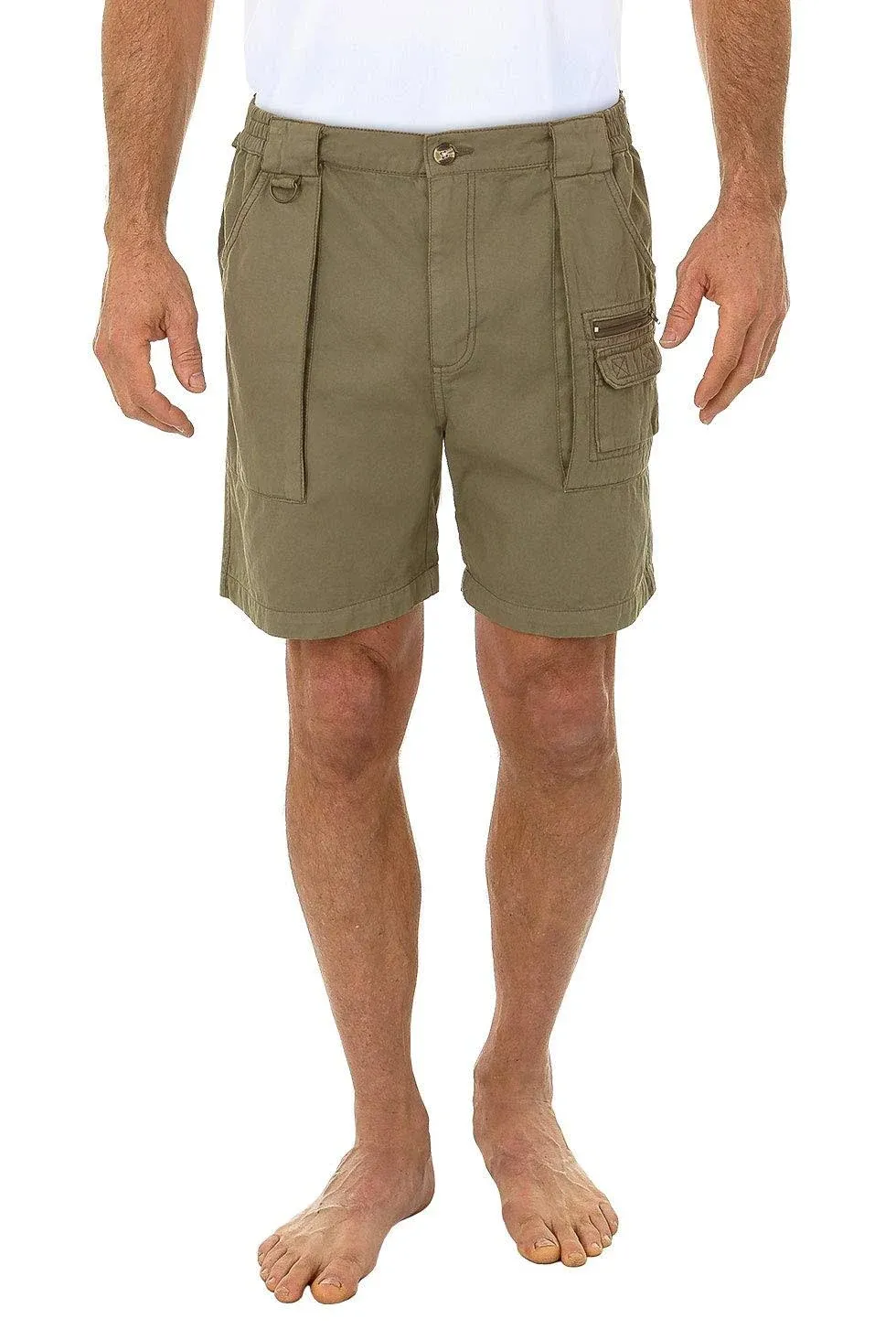 Beach Outfitters Men&#039;s Walking Hiker 100% Cotton Cargo Short, 6.5&#034; Inseam