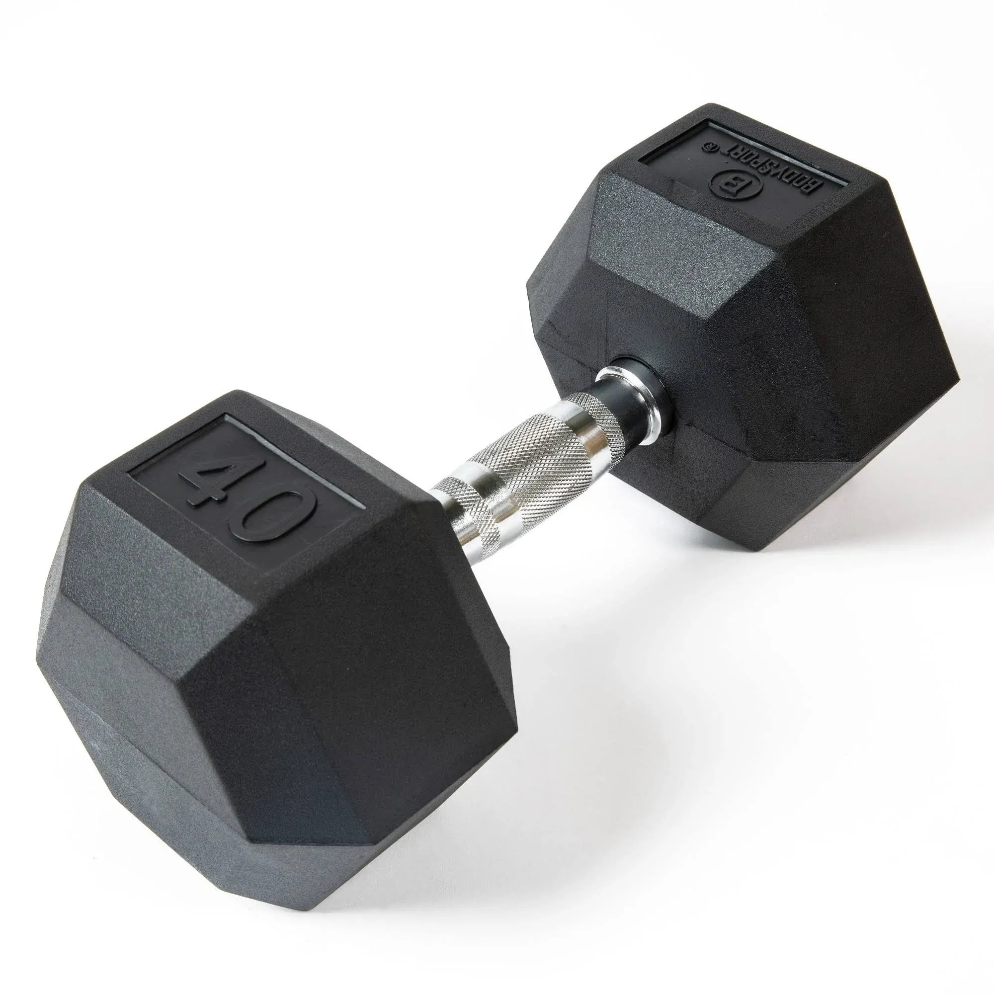 Body Sport Rubber Encased Hex Dumbbell - 40 lbs.