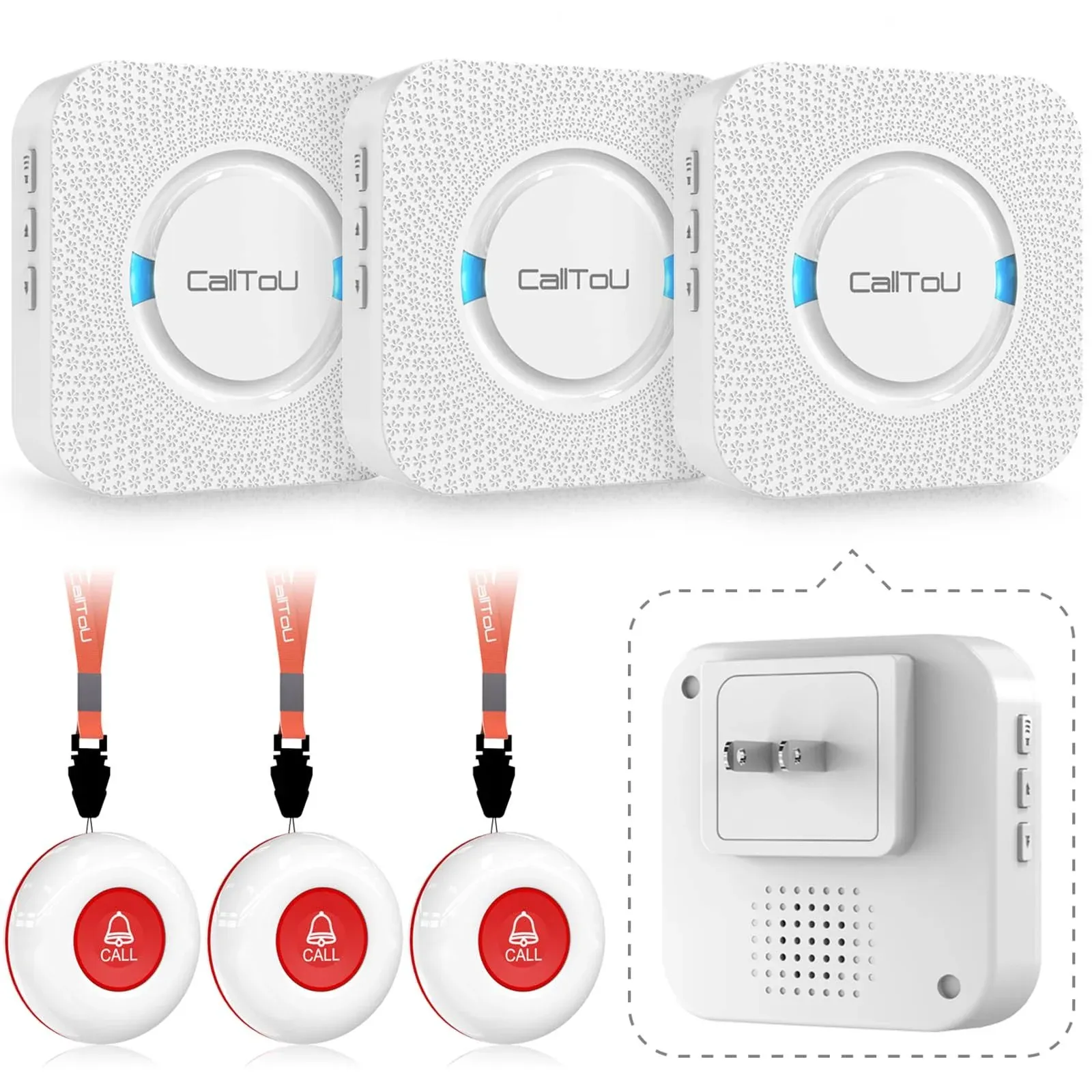 CallToU Wireless Caregiver Call Button for Elderly Patients Seniors at Home Alert ...