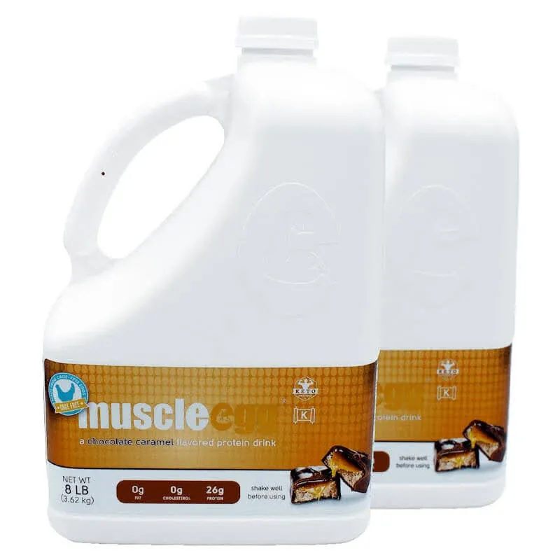 MuscleEgg Chocolate Caramel Liquid Egg Whites Protein, 1 Gallon