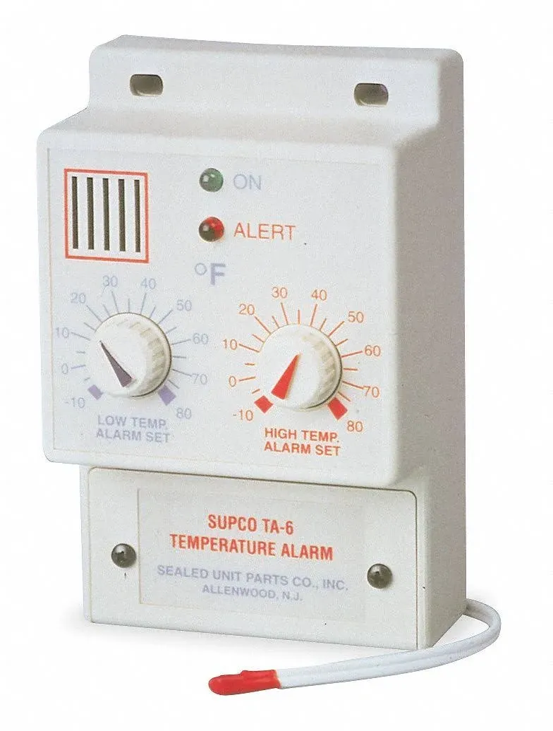 Supco TA-6 Temperature Alarm, -10 to 80F, 120VAC