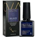 Valitic Nail Glue and Strengthener for Acrylic and Press On Nails - Quick Dry Brush On Nail Gel for Long Lasting Nails - Adhesive Nail Bond for False Nails - Nail Strengthener for Nail Tips - 1 Pack