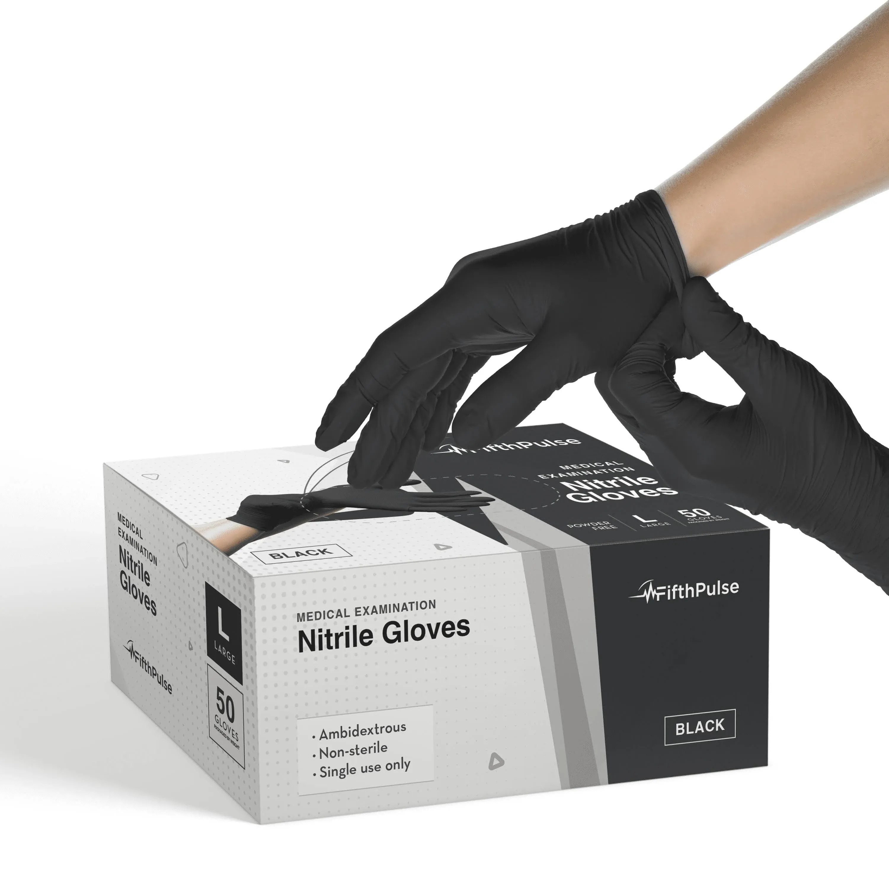 FifthPulse Powder Free Nitrile Gloves, Latex Free, X-Small, Burgundy, 50/Box (FMN100387)