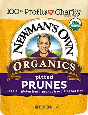 Newman's Own Organics California Prunes, 12-Ounce Pouches (Pack of 6)