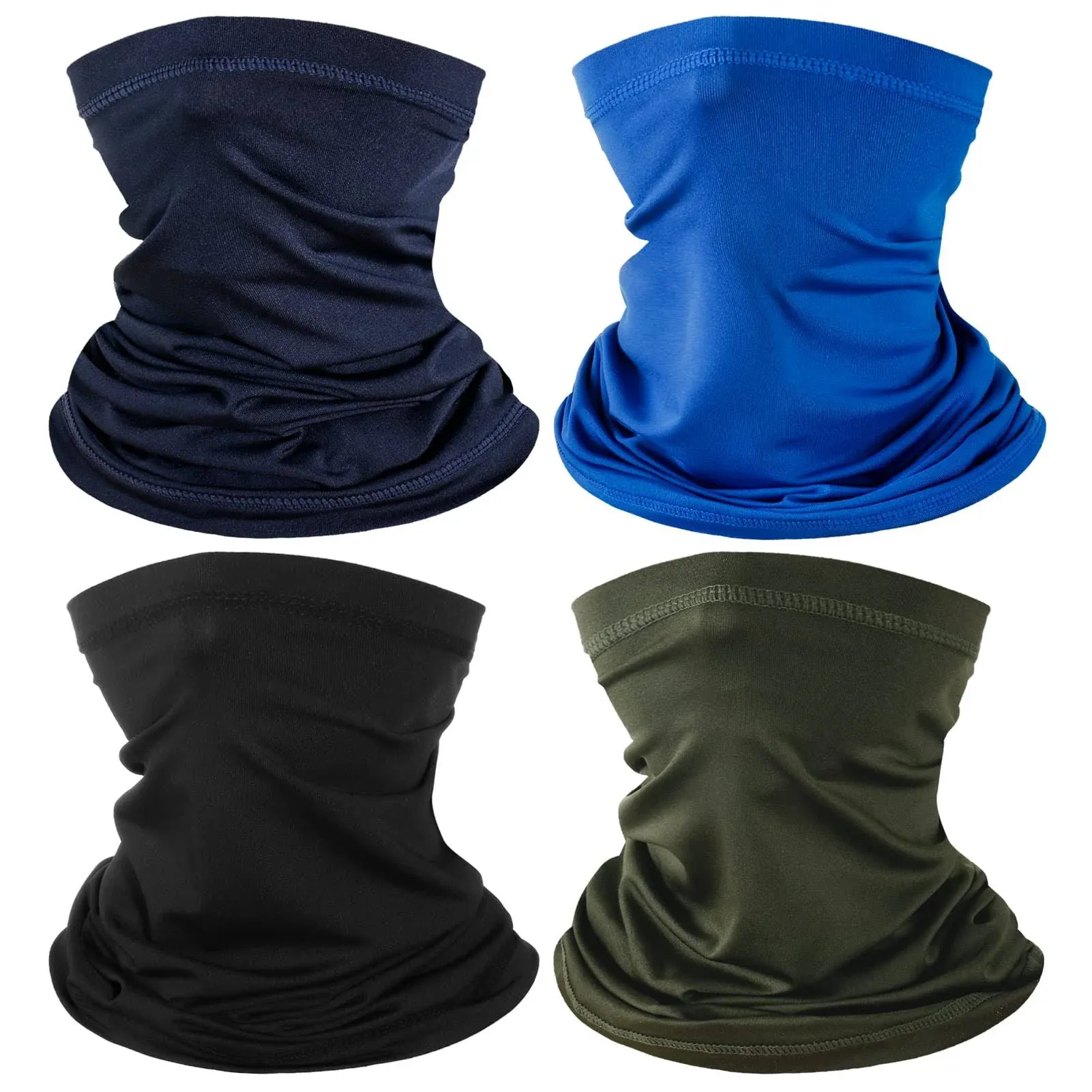 4 Pack Neck Gaiter Face Mask Scarf Masks Bandanas Breathable Outdoor Headwear Balaclavas Cover for Men Women