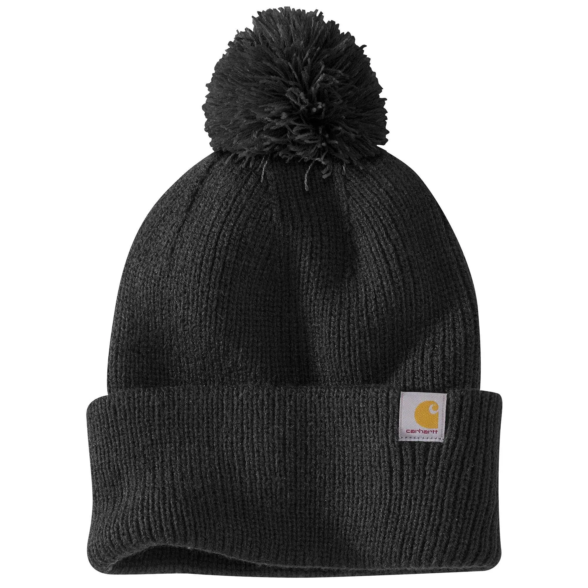 Carhartt Women's Black Knit Pom-Pom Cuffed Beanie