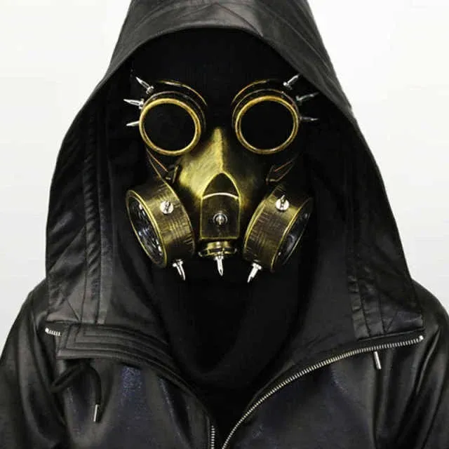 Steampunk Gas Halloween Cosplay Mask With Victorian Goggles for Masquerade