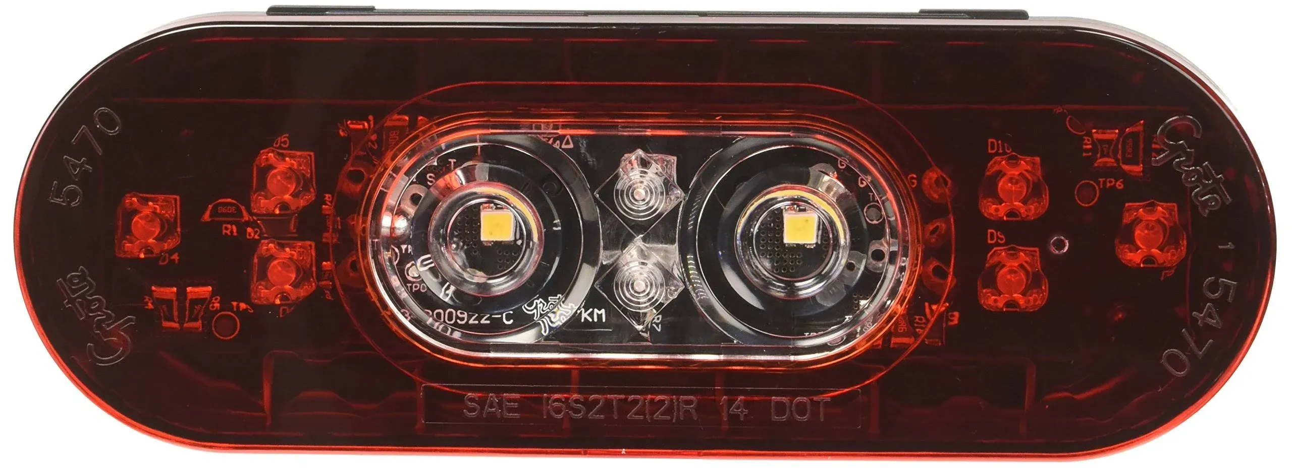 Grote 54672 Back-Up Light,Led,Red/<wbr/>Clear