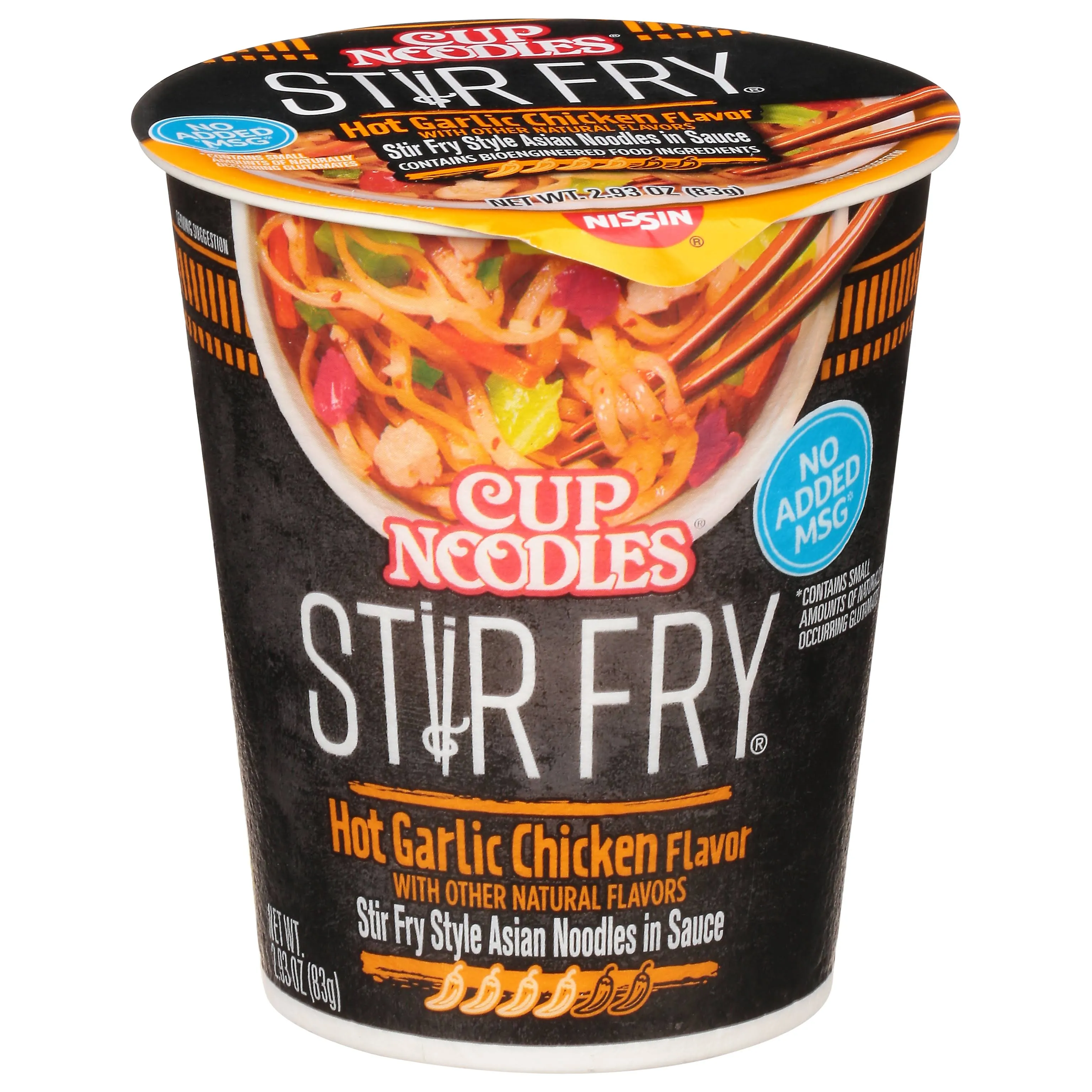 Cup Noodles Stir Fry Noodles, Hot Garlic Chicken Flavor - 2.93 oz