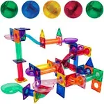 PicassoTiles Magnetic Marble Run Building Blocks - 100 Piece