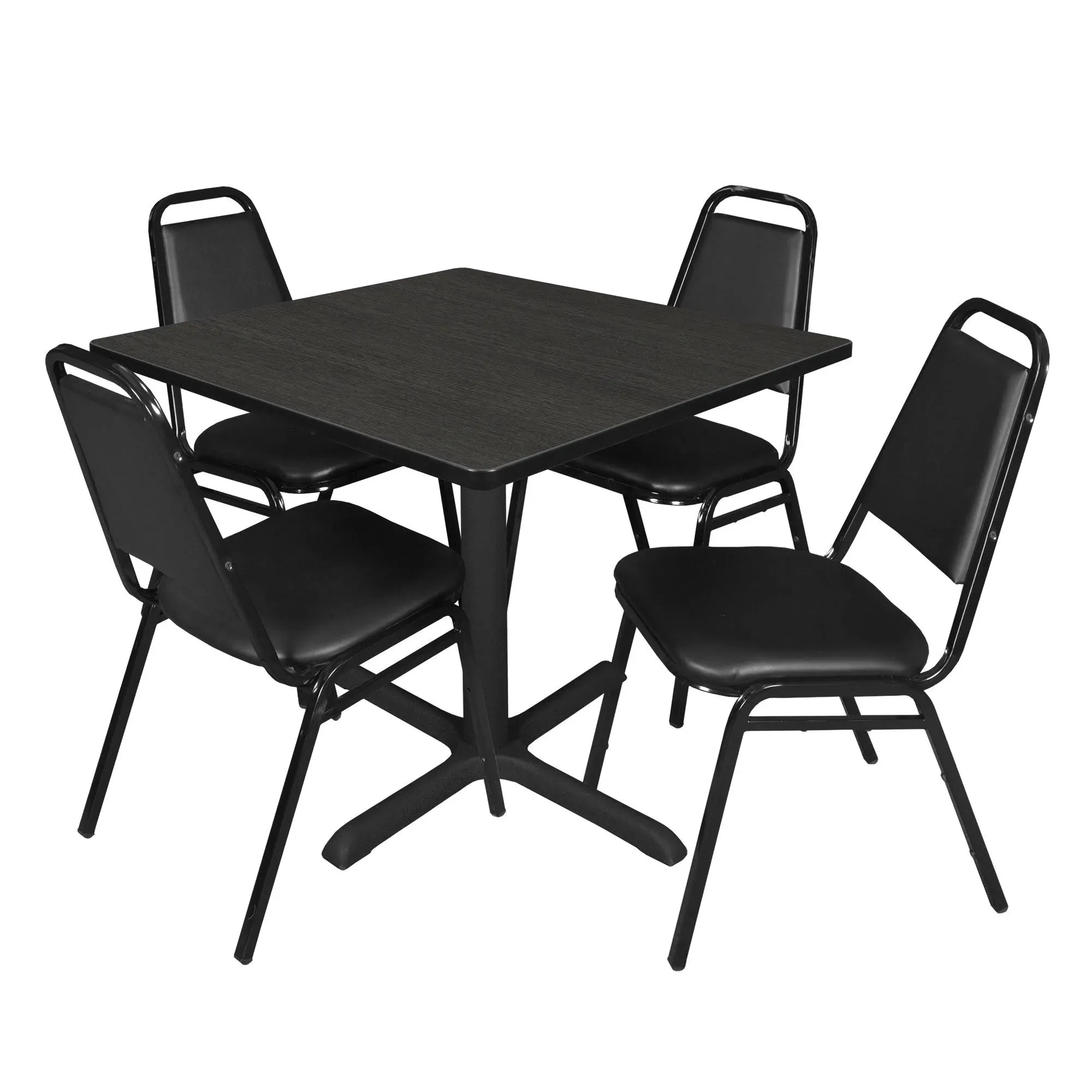 Square Tables > Breakroom Tables > Cain Square Table & Chair Sets, 42 W, 42 L, 29 H, Cherry