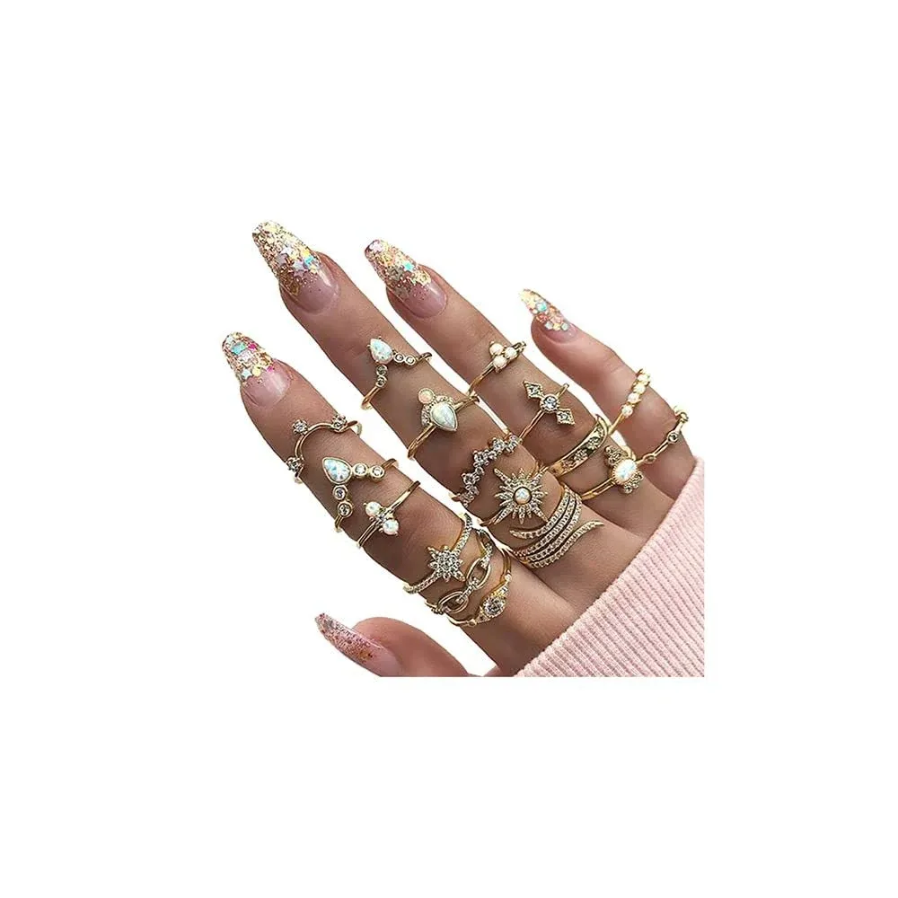 YOOESTORES82 Gold Boho Ring Sets Stackable Knuckle Ring Vintage Snake Finger Rings Set Stacking Joint Midi Trendy Rings Sets for Women