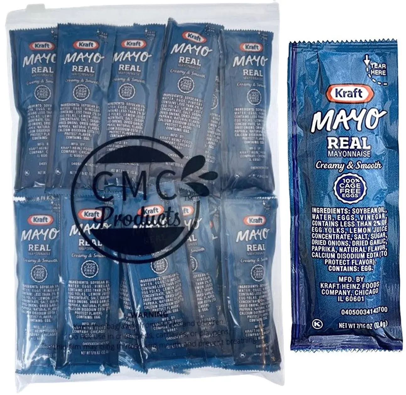 Bag-n-Dash Kraft Real Mayo Condiment Packs - Pack of 25