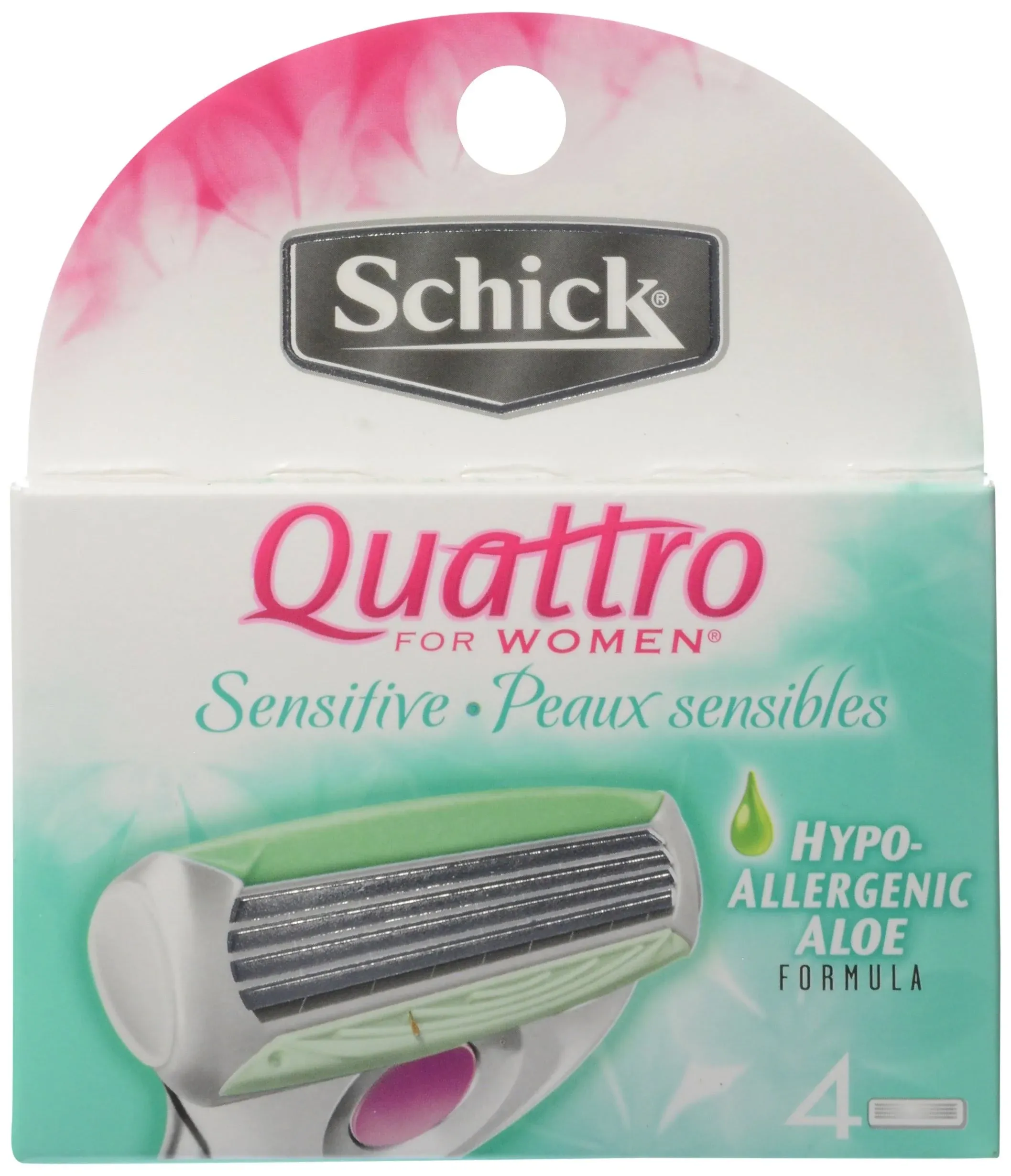 Schick Quattro for Women Razor Blade Refills for Sensitive Skin With Hypo-Allergenic Aloe