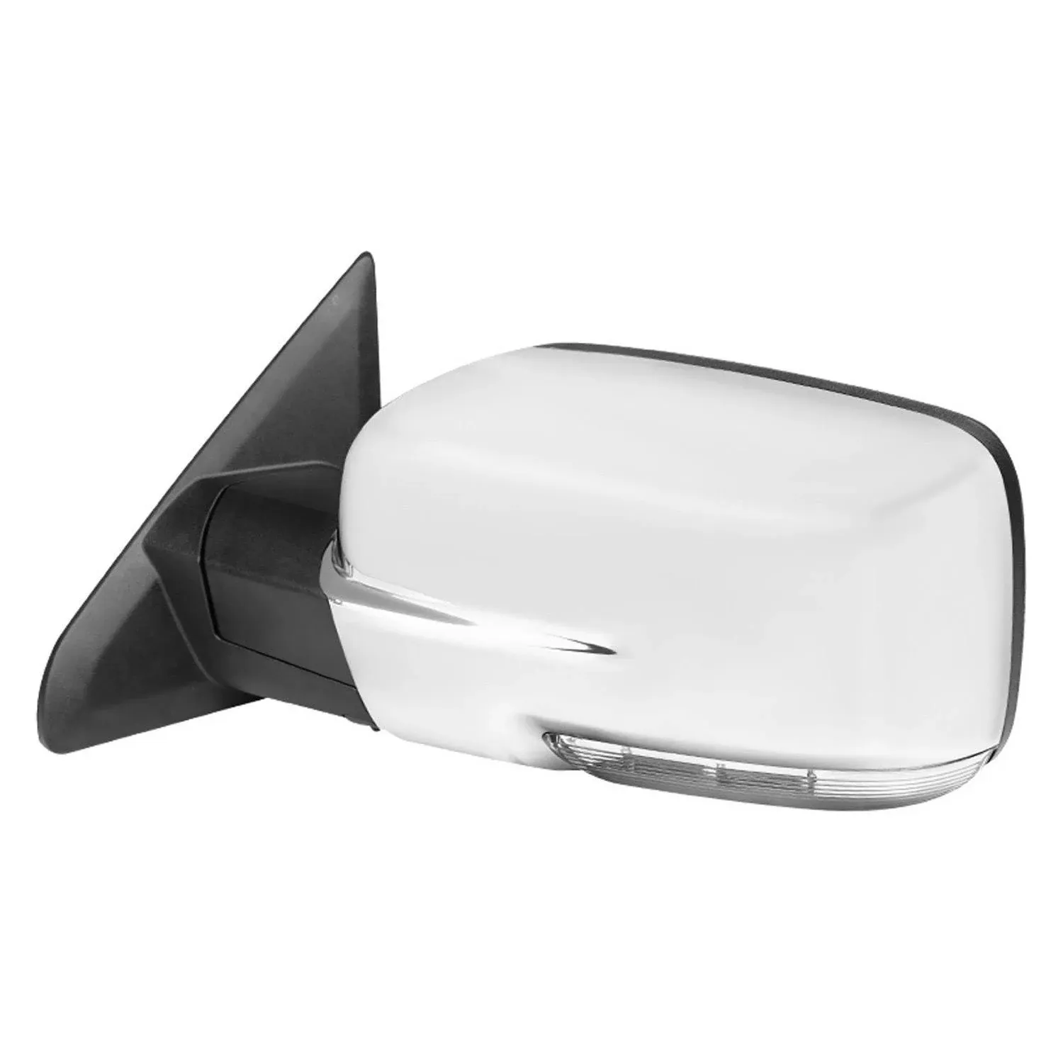 Ram Powered Heated Automatic Folding Mirror; Driver Side; Chrome Dodge 1500