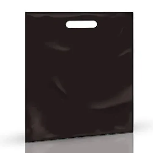 1000 Pack 12&#034; x 15&#034; with 1.25 mil Thick Black Merchandise Plastic Glossy Bags