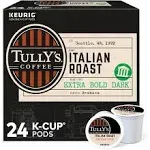 Tully's Coffee Italian Roast Coffee K-Cups , 24/Box