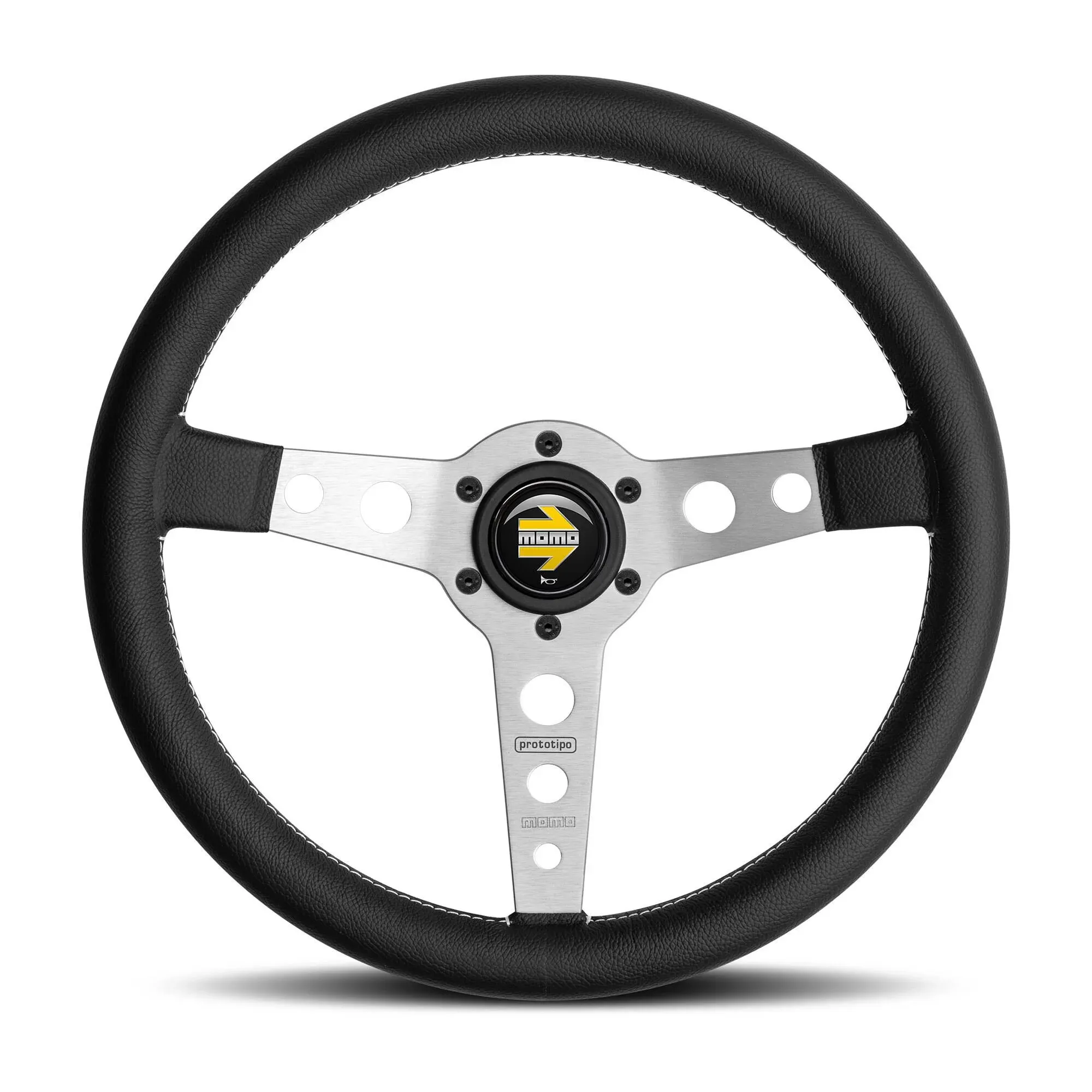 Momo Prototipo 350mm Black Leather Steering Wheel (PRO35BK0S)