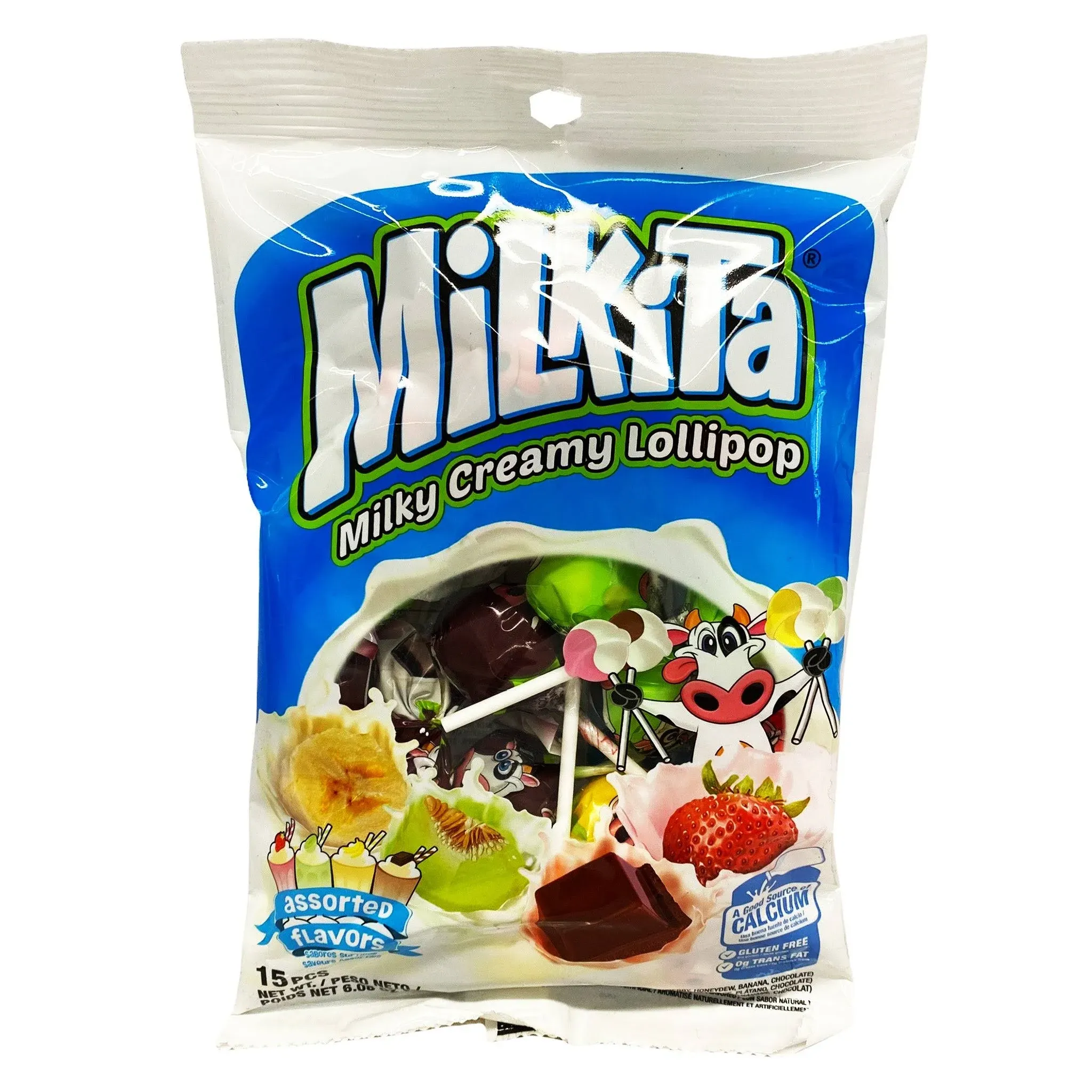 Milkita Milkshake Lollipop Candy, Assorted - 4.76 oz bag