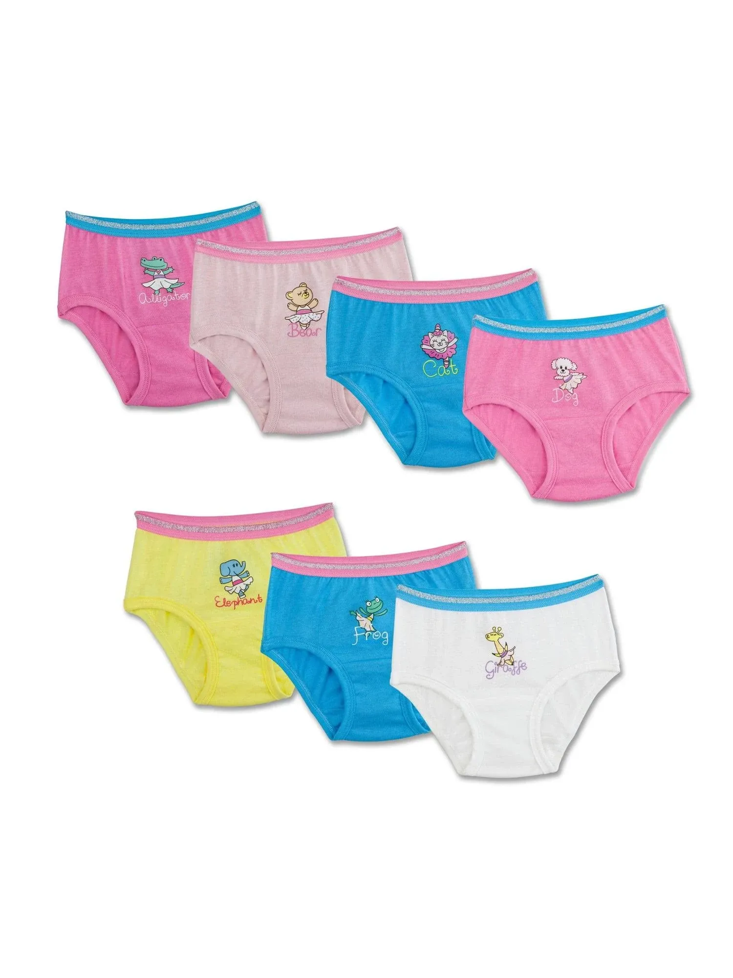 Fruit of the Loom Girl&#039;s Tagless Toddler Brief Underwear (Pack of 7)