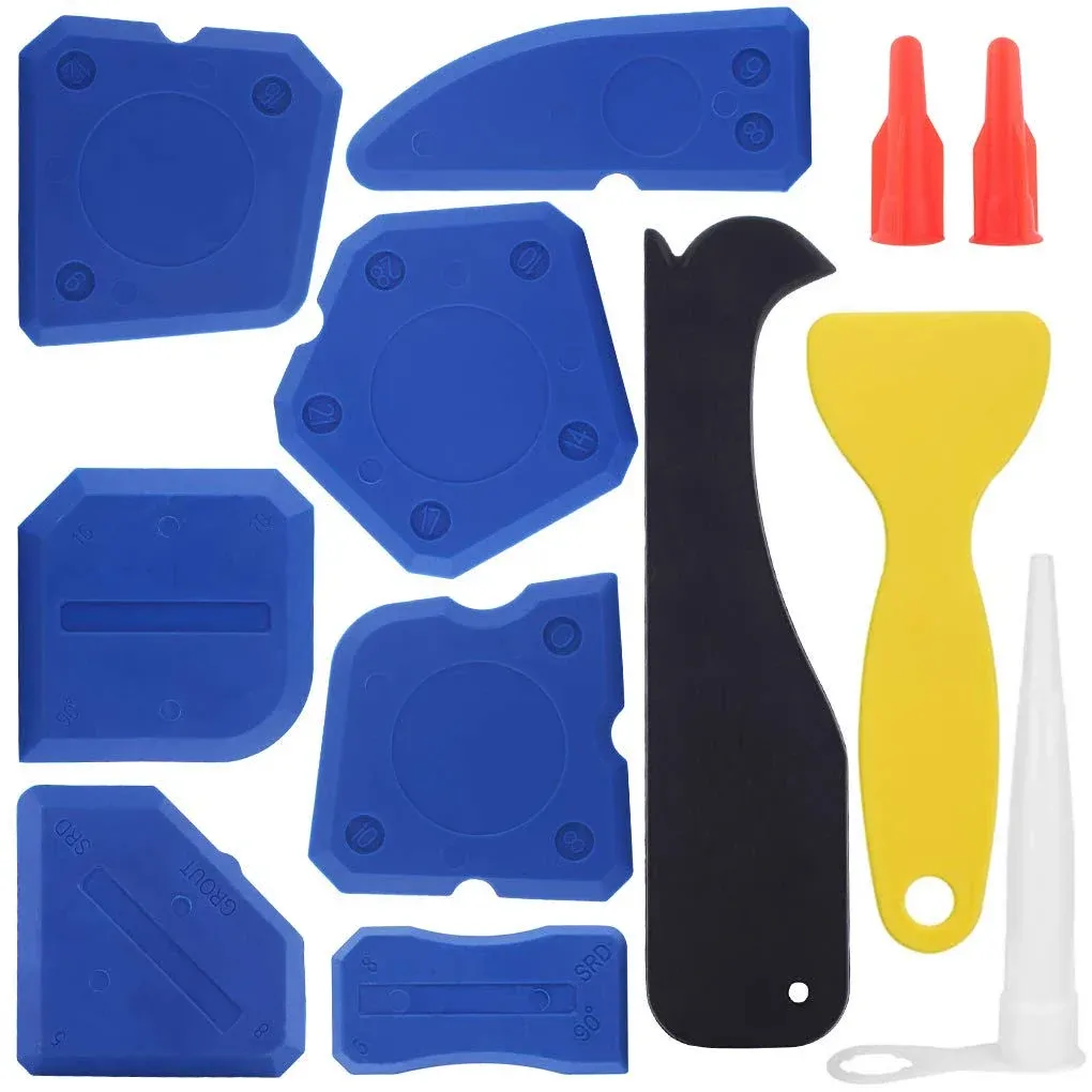 Caulking Tool 12 Pieces Silicone Sealant Finishing Grout Tools Kit Caulk Skirting ...