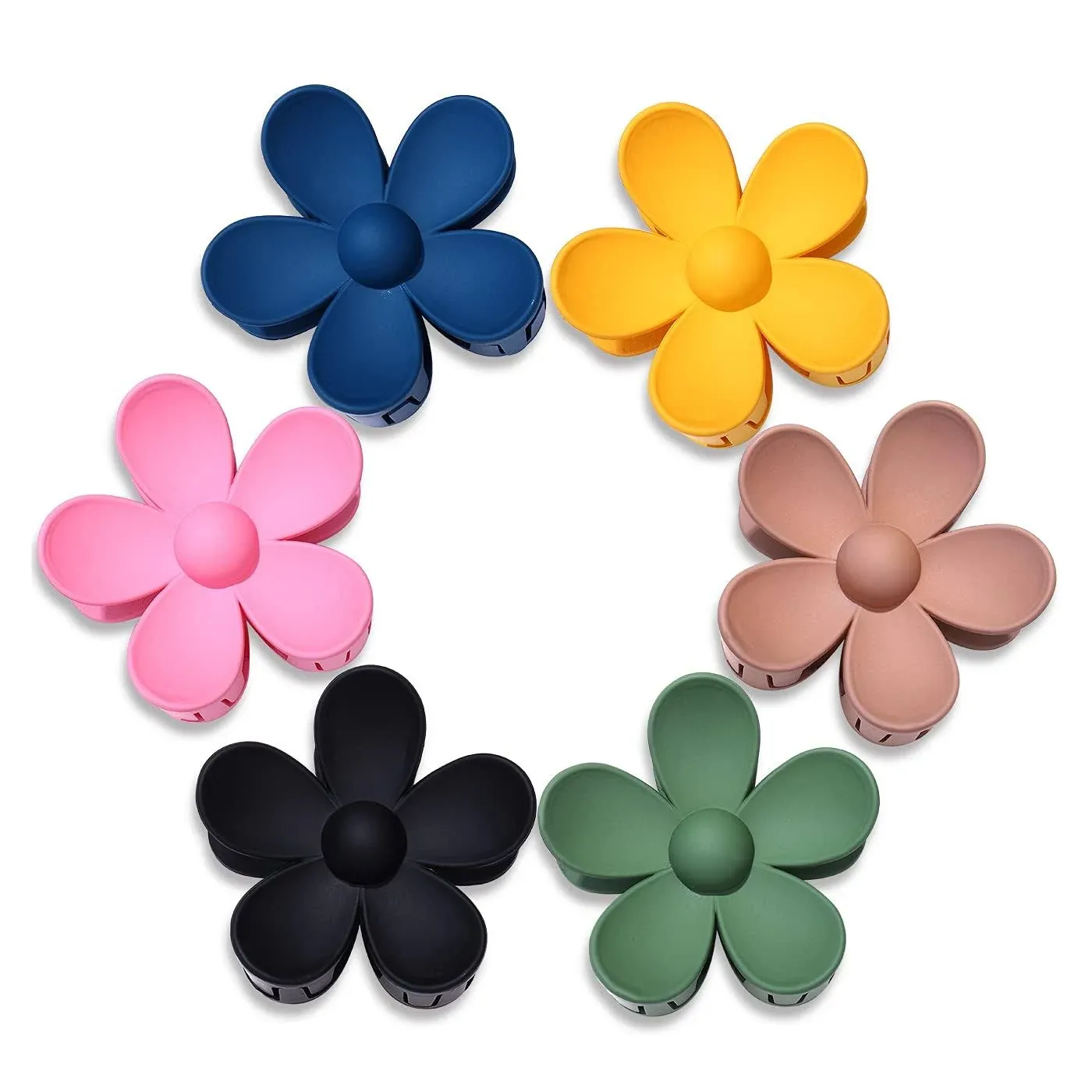 BVGA Big Hair Claw Clips Matte Flower Hair Clips Non Slip Cute Hair Catch ...