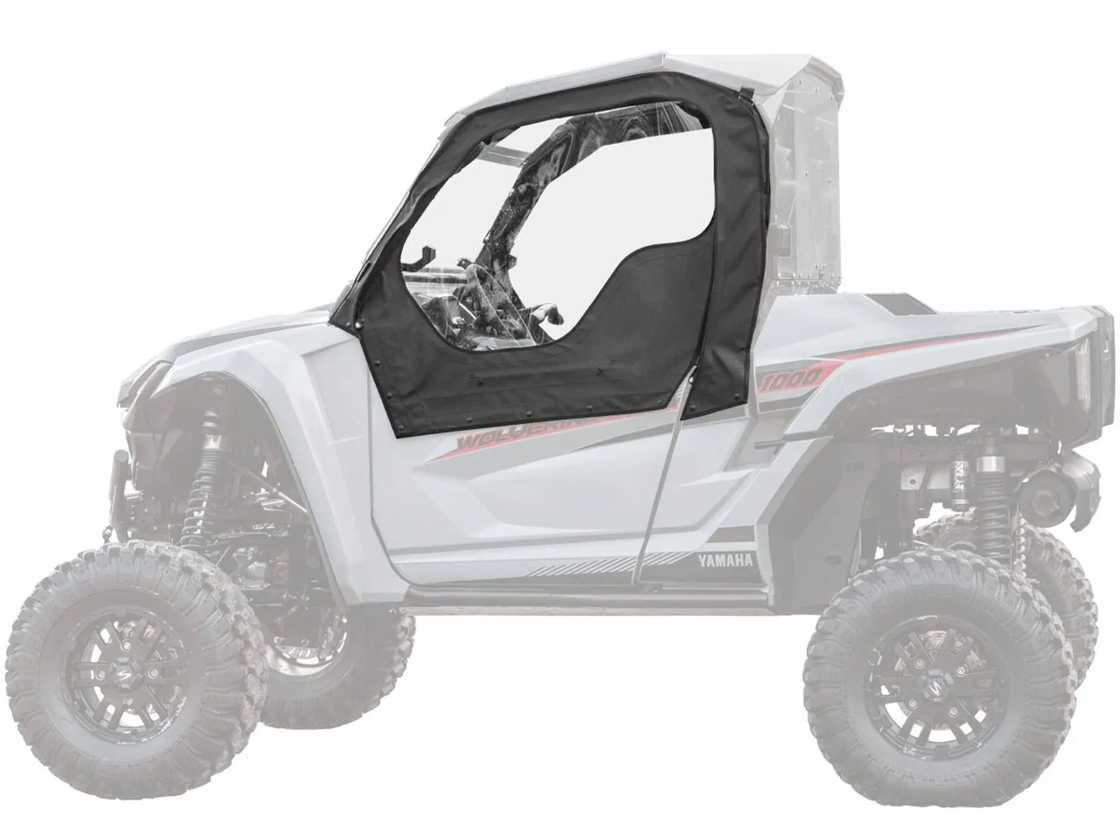 SuperATV Primal Soft Cab Enclosure Upper Doors Compatible with 2021+ Yamaha Wolverine RMAX 2 | Resistant to Water and Abrasions | Heavy-Duty Snaps Hold Windows Open for More Airflow | USA Made!