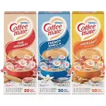 Coffee Mate Liquid Coffee Creamer French Vanilla/Hazelnut/Original 0.38 oz Mini Cups 150