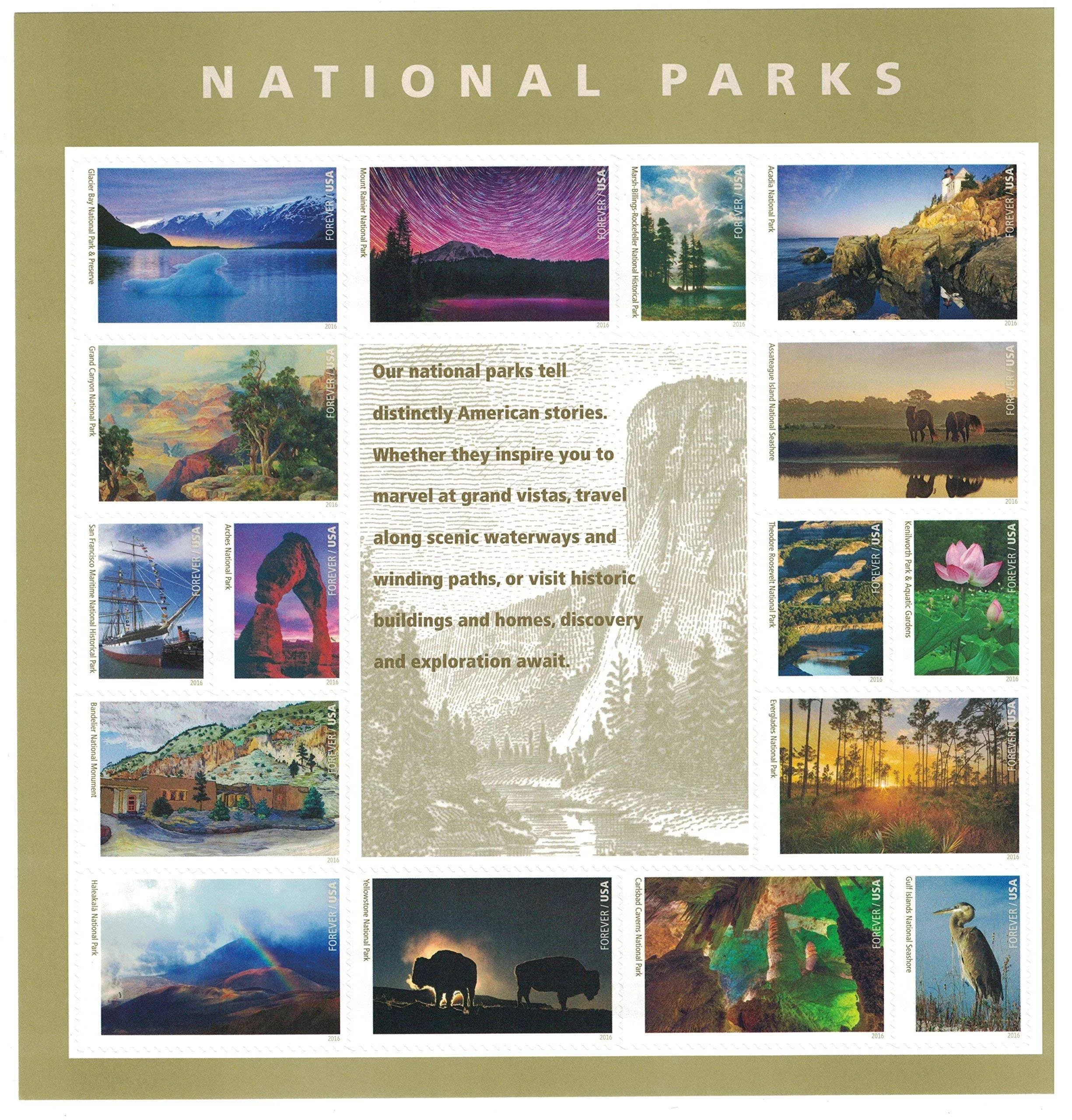 US National Parks Forever Stamp Sheet Scott #5080