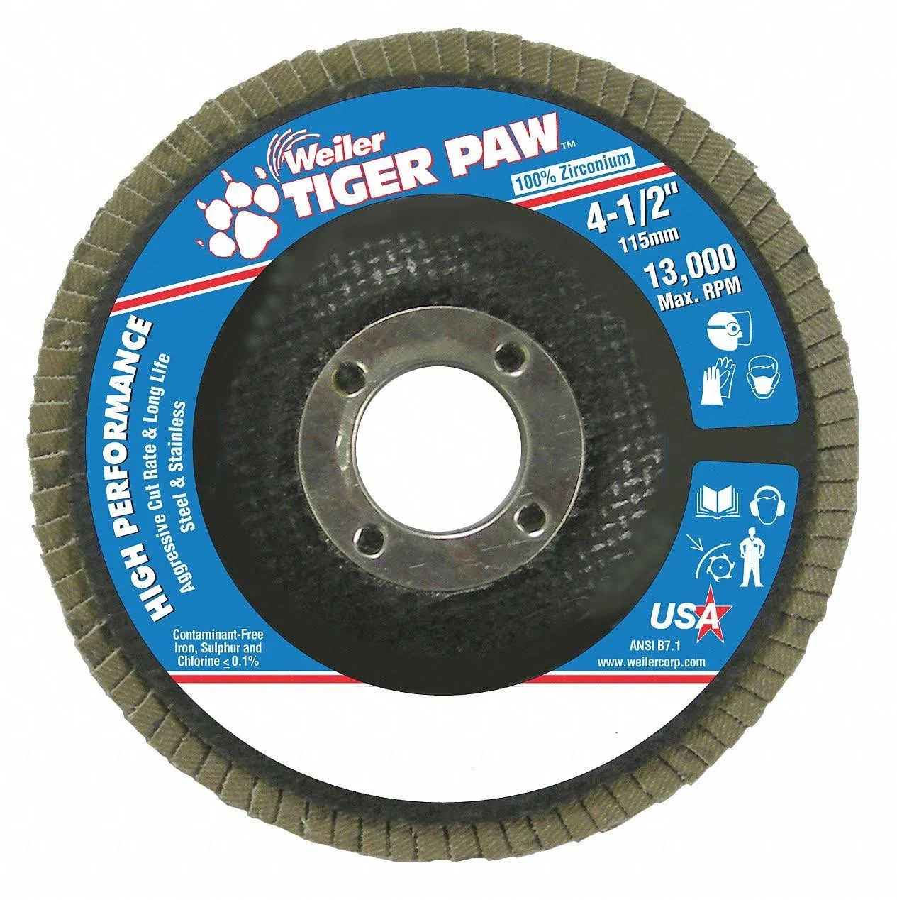 Weiler Tiger Paw Abrasive Flap Disc