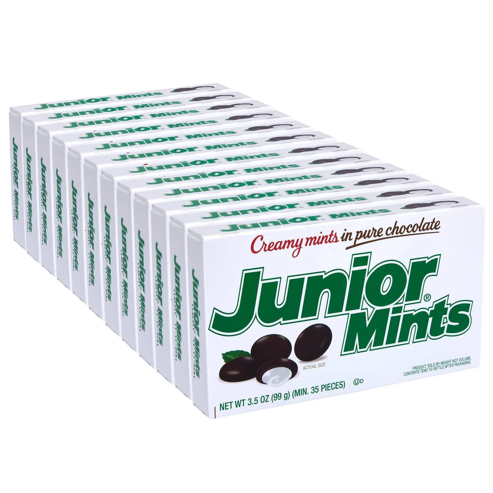 Junior Mints Creamy Mints in Pure Chocolate - 12 boxes, 4 oz each