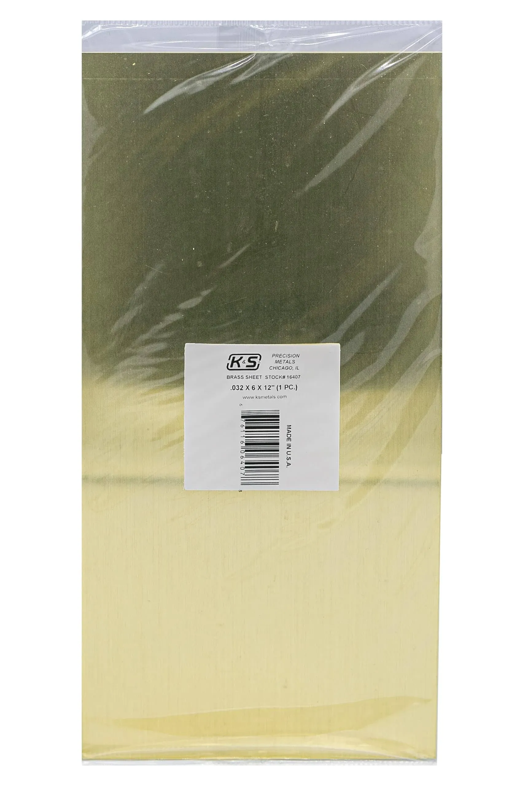 K & S Precision Metals 16407 Brass Sheet 6x12" x .032