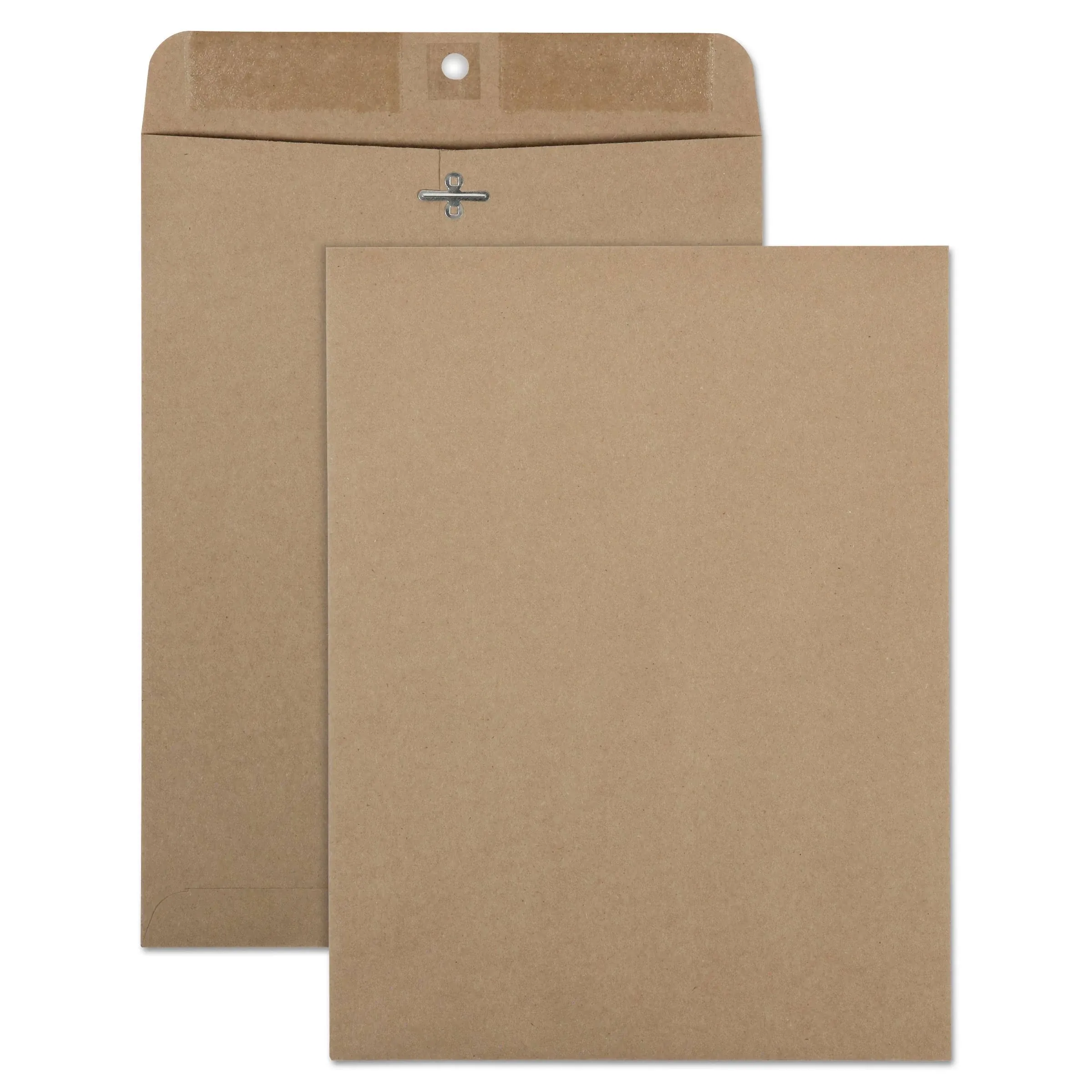 Quality Park Recycled Brown Kraft Clasp Envelope, #90, Square Flap, Clasp/gummed Closure, 9 X 12, Brown Kraft, 100/box