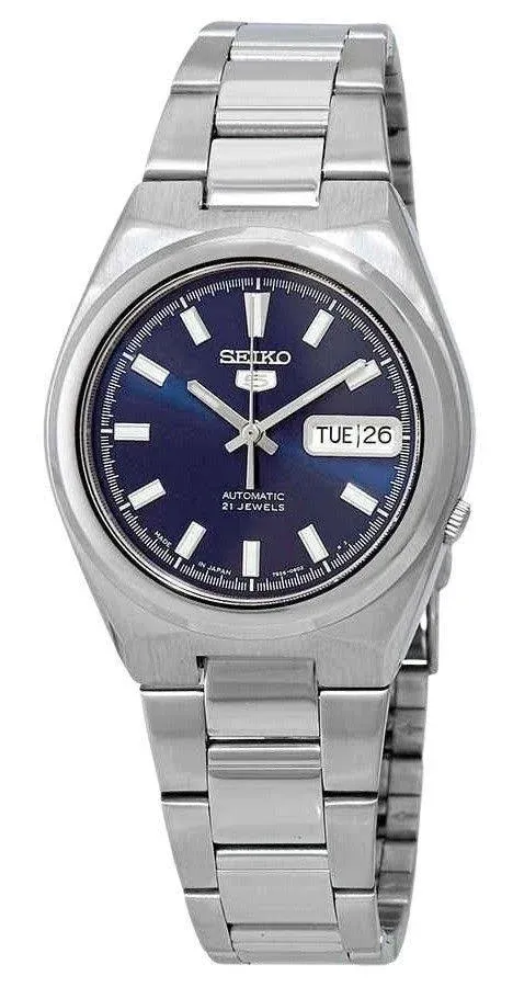 Seiko 5 Automatic Casual Blue Dial SNKC51J1 Men's Watch Silver Band Case 37 mm  | eBay