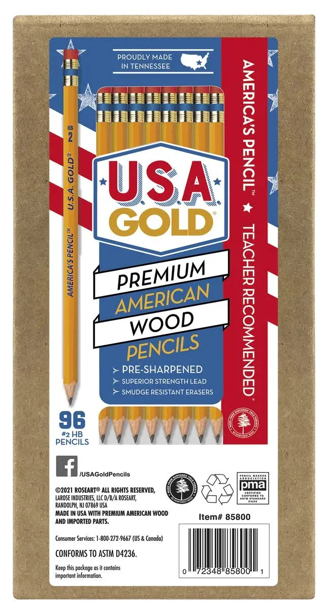 Cra-Z-art U.S.A. Gold Pre-sharpened American Wood Cased #2 HB Yellow P