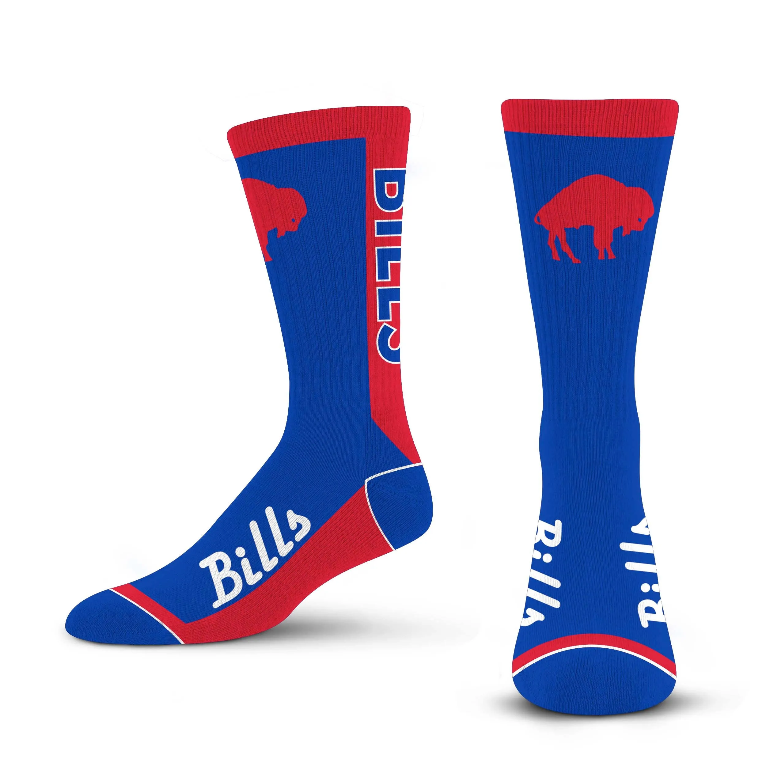 for Bare Feet NFL Classic Buffalo Bills MVP Crew Sock Team Color Large