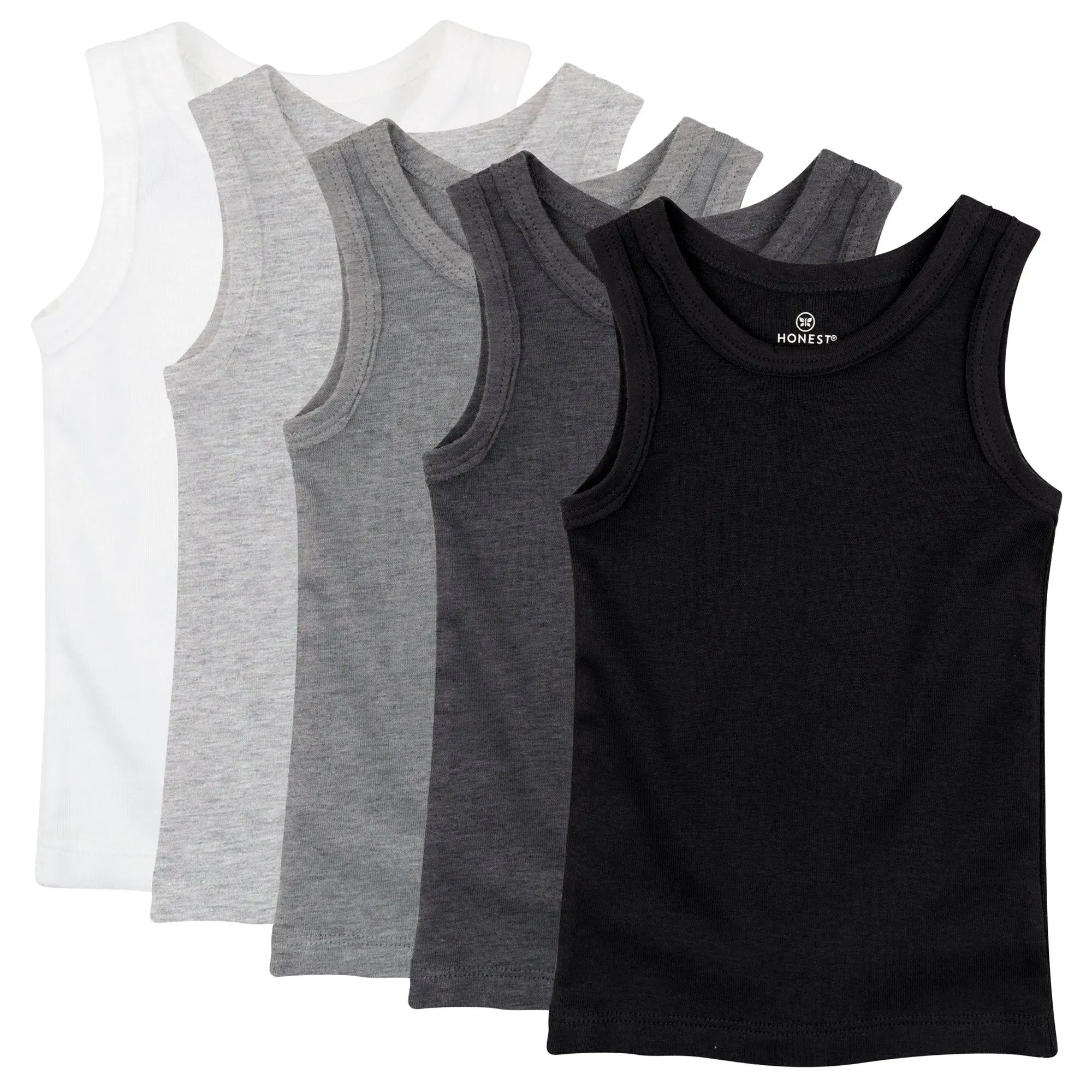 5-Pack Organic Cotton Sleeveless Muscle T-shirts Gray Ombre / 4T